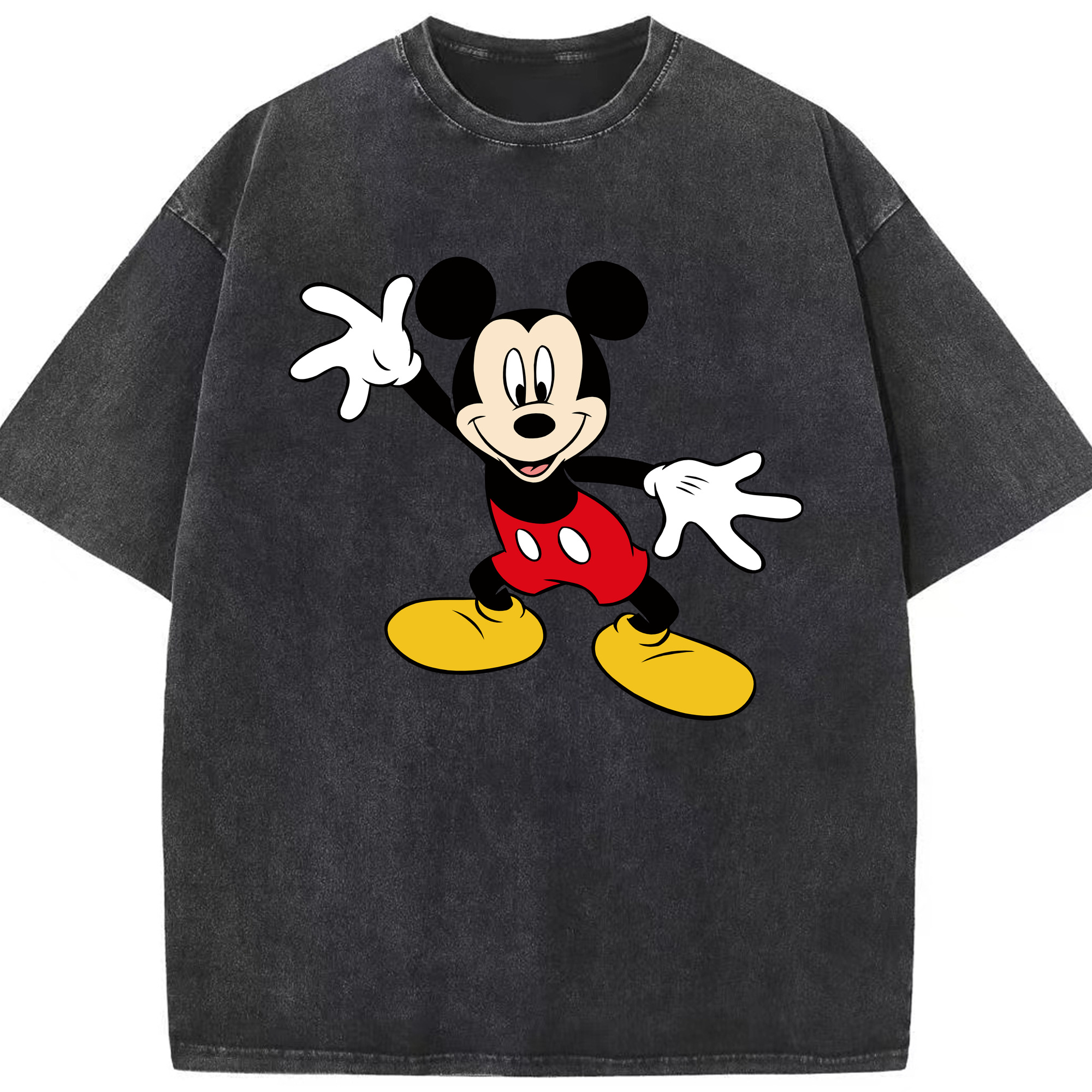 （画像用） ミッキーマウス Mickey Mouse 綿100% ヴィンテージ風 半袖Tシャツ（フロントプリント）