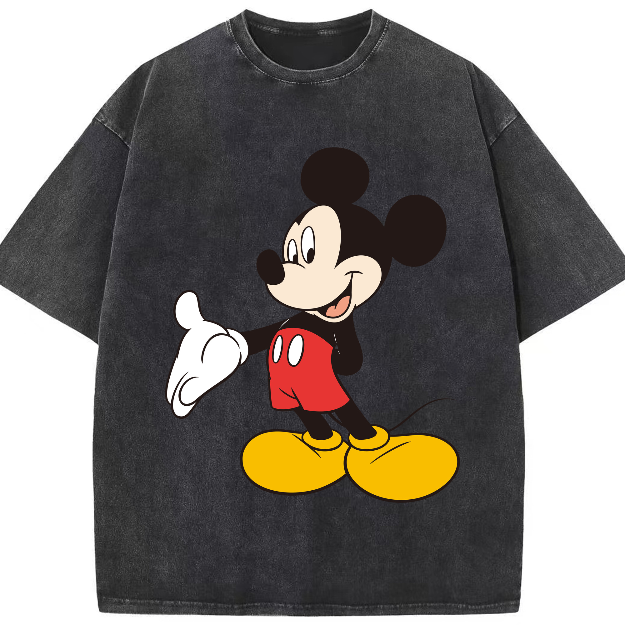 （画像用） ミッキーマウス Mickey Mouse 綿100% ヴィンテージ風 半袖Tシャツ（フロントプリント）