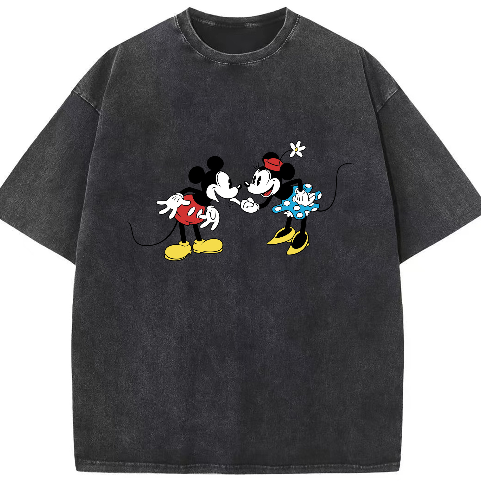 （画像用） ミッキーマウス Mickey Mouse 綿100% ヴィンテージ風 半袖Tシャツ（フロントプリント）