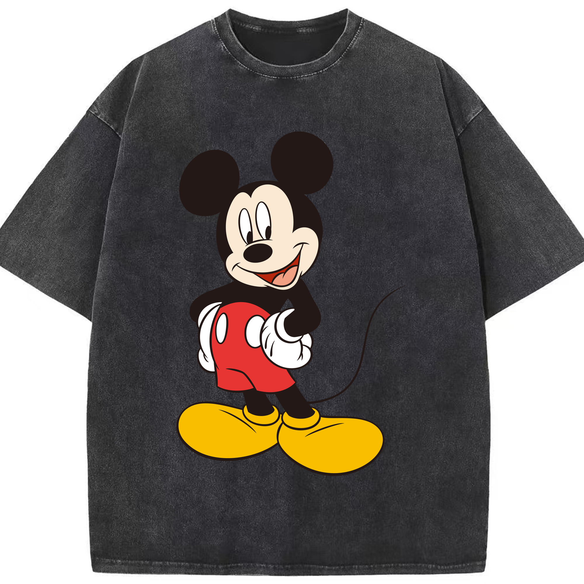 （画像用） ミッキーマウス Mickey Mouse 綿100% ヴィンテージ風 半袖Tシャツ（フロントプリント）