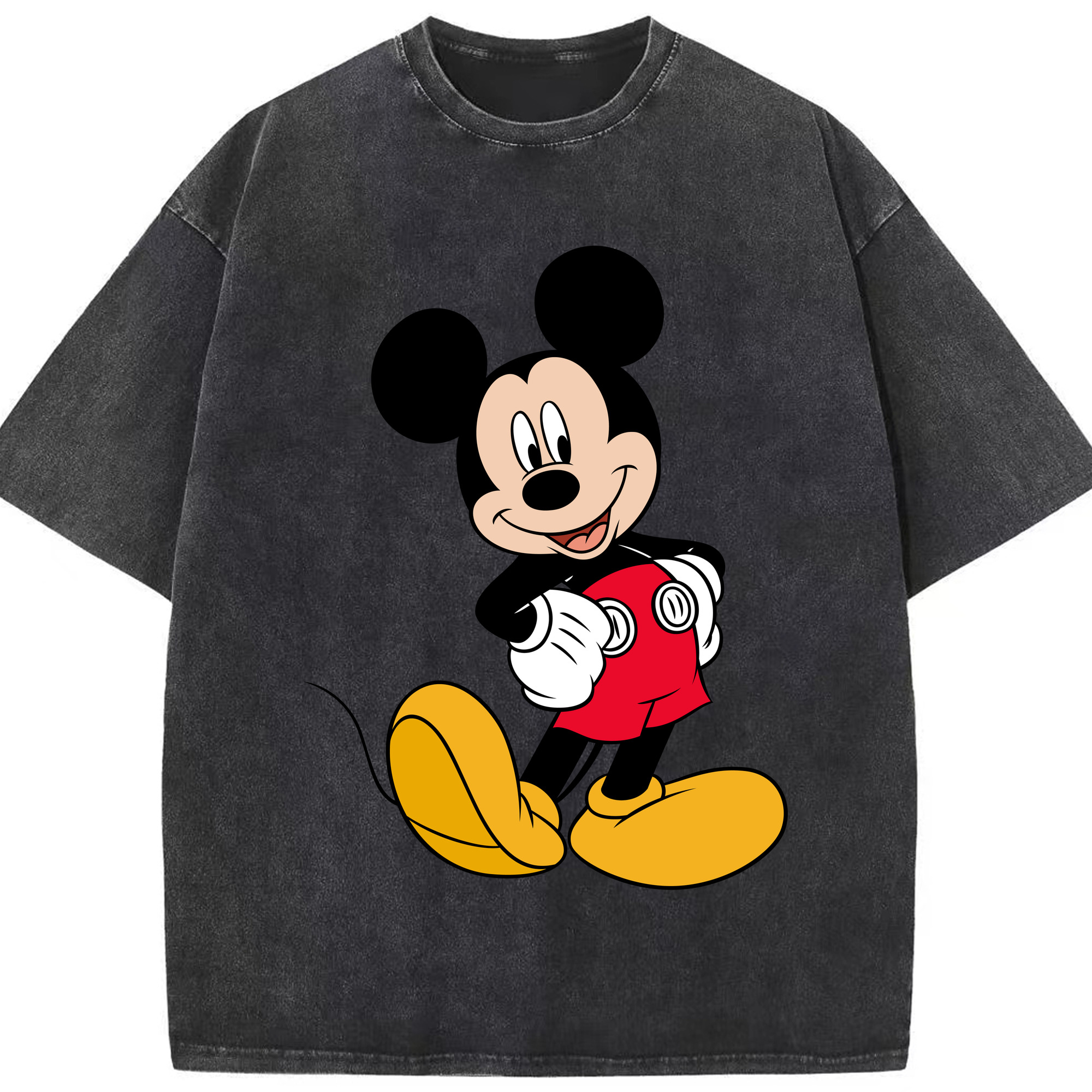 （画像用） ミッキーマウス Mickey Mouse 綿100% ヴィンテージ風 半袖Tシャツ（フロントプリント）