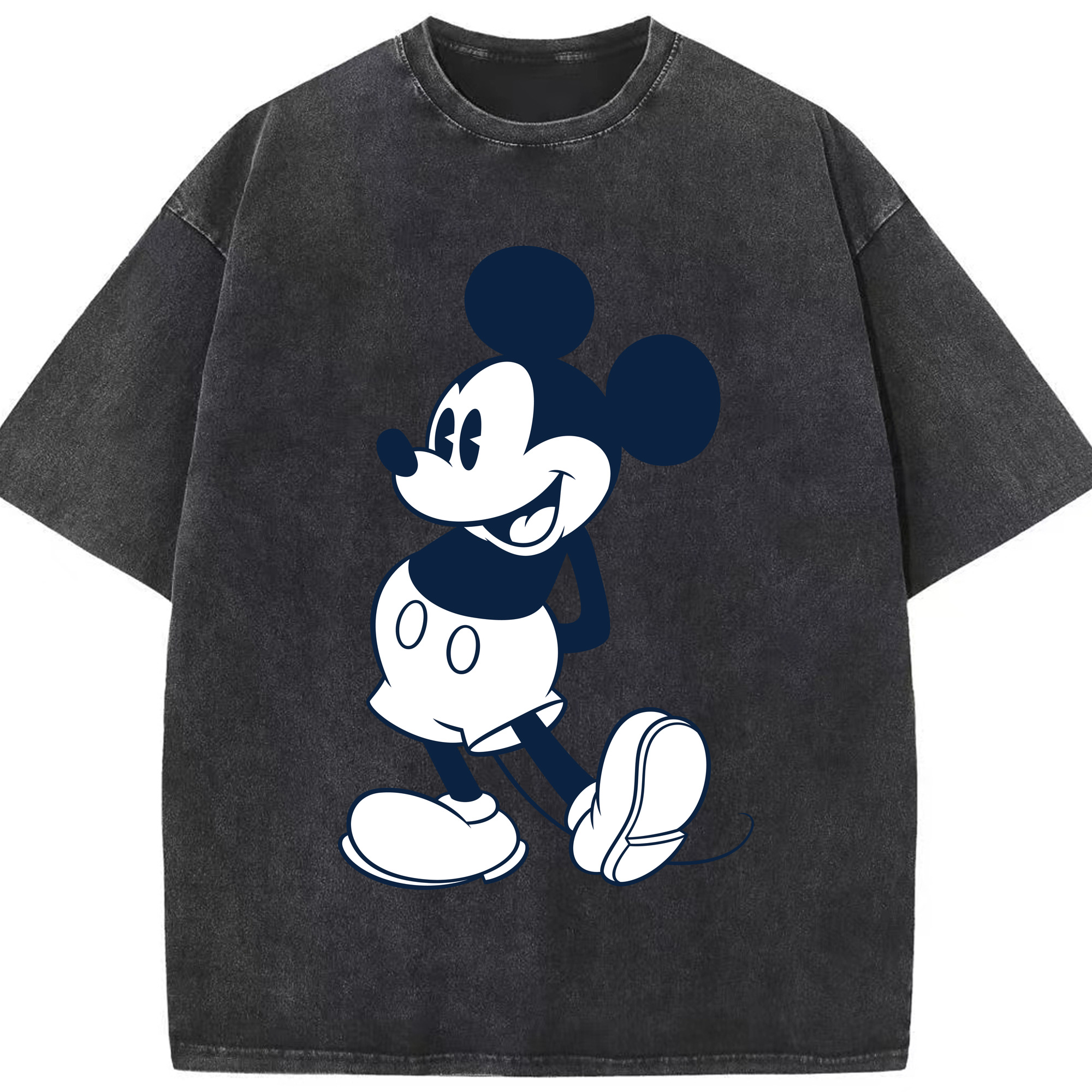 （画像用） ミッキーマウス Mickey Mouse 綿100% ヴィンテージ風 半袖Tシャツ（フロントプリント）