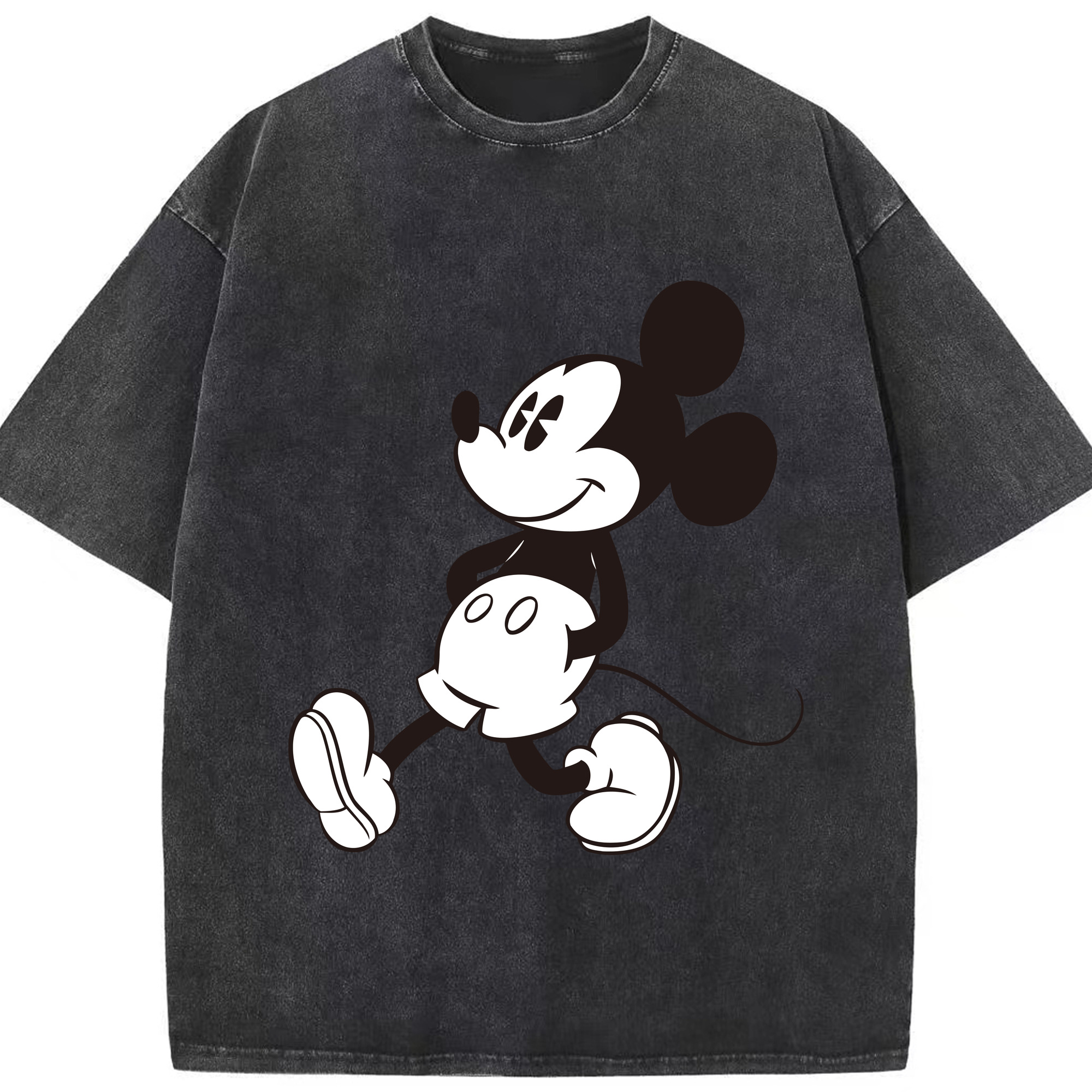 （画像用） ミッキーマウス Mickey Mouse 綿100% ヴィンテージ風 半袖Tシャツ（フロントプリント）