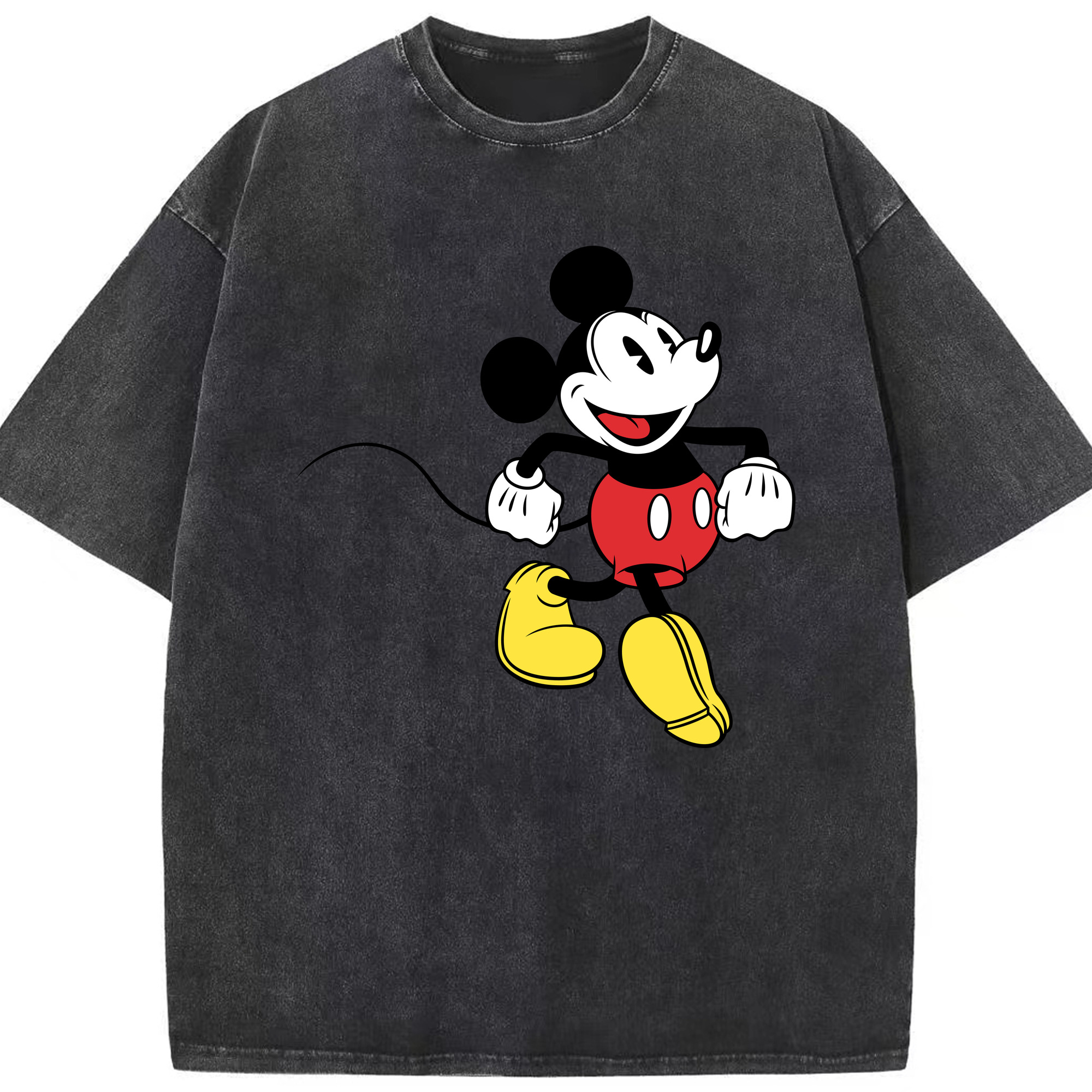 （画像用） ミッキーマウス Mickey Mouse 綿100% ヴィンテージ風 半袖Tシャツ（フロントプリント）