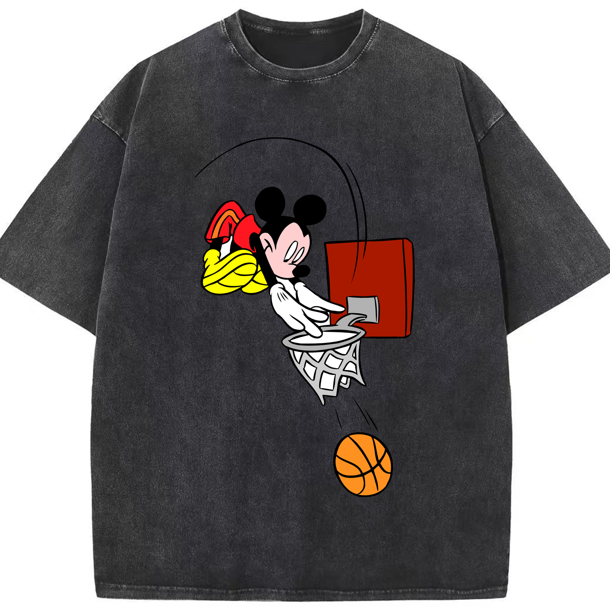 （画像用） ミッキーマウス Mickey Mouse 綿100% ヴィンテージ風 半袖Tシャツ（フロントプリント）