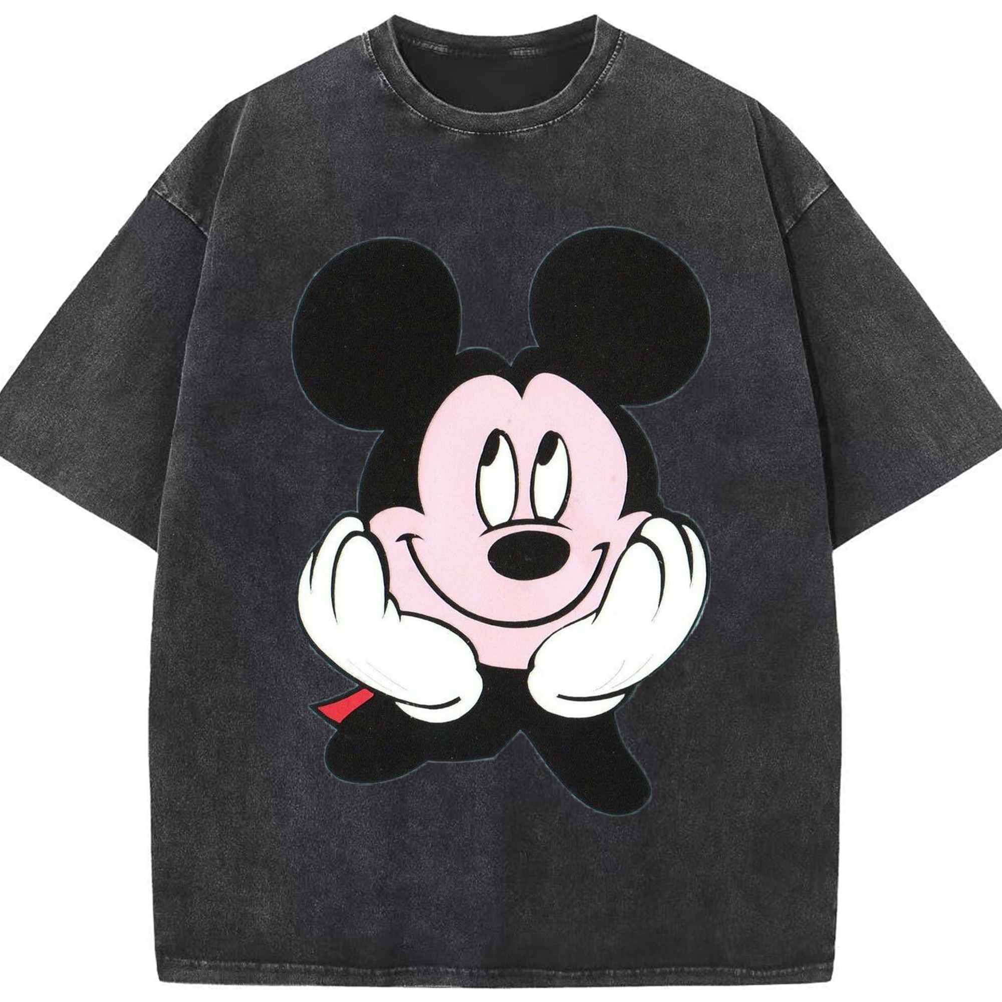 （画像用） ミッキーマウス Mickey Mouse 綿100% ヴィンテージ風 半袖Tシャツ（フロントプリント）