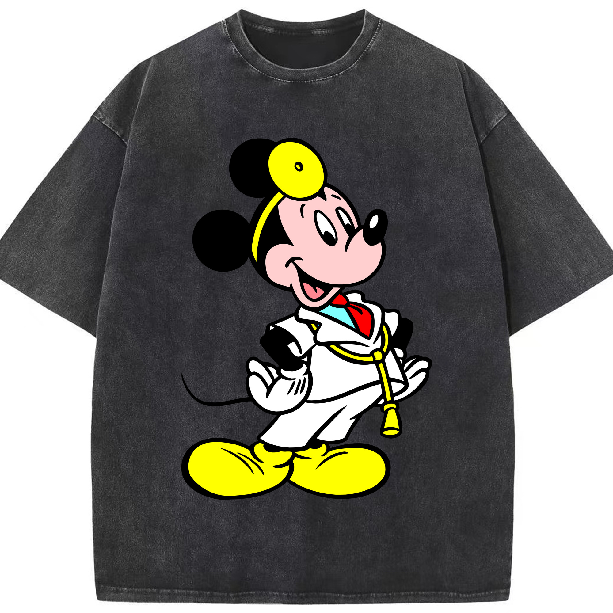 （画像用） ミッキーマウス Mickey Mouse 綿100% ヴィンテージ風 半袖Tシャツ（フロントプリント）