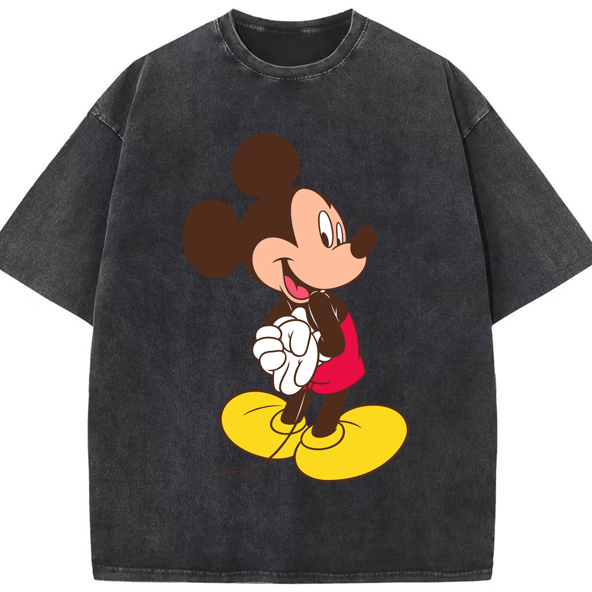 （画像用） ミッキーマウス Mickey Mouse 綿100% ヴィンテージ風 半袖Tシャツ（フロントプリント）
