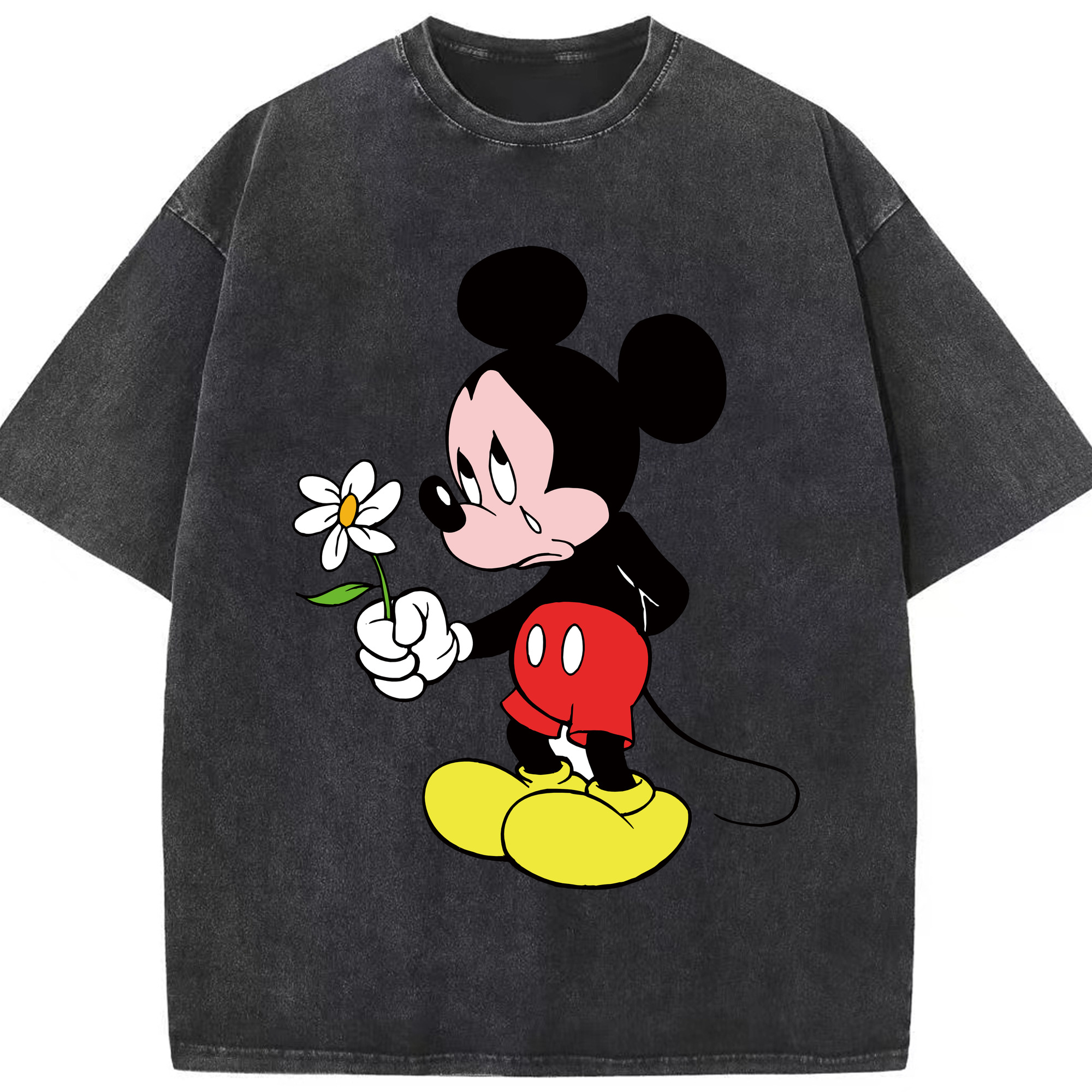 （画像用） ミッキーマウス Mickey Mouse 綿100% ヴィンテージ風 半袖Tシャツ（フロントプリント）