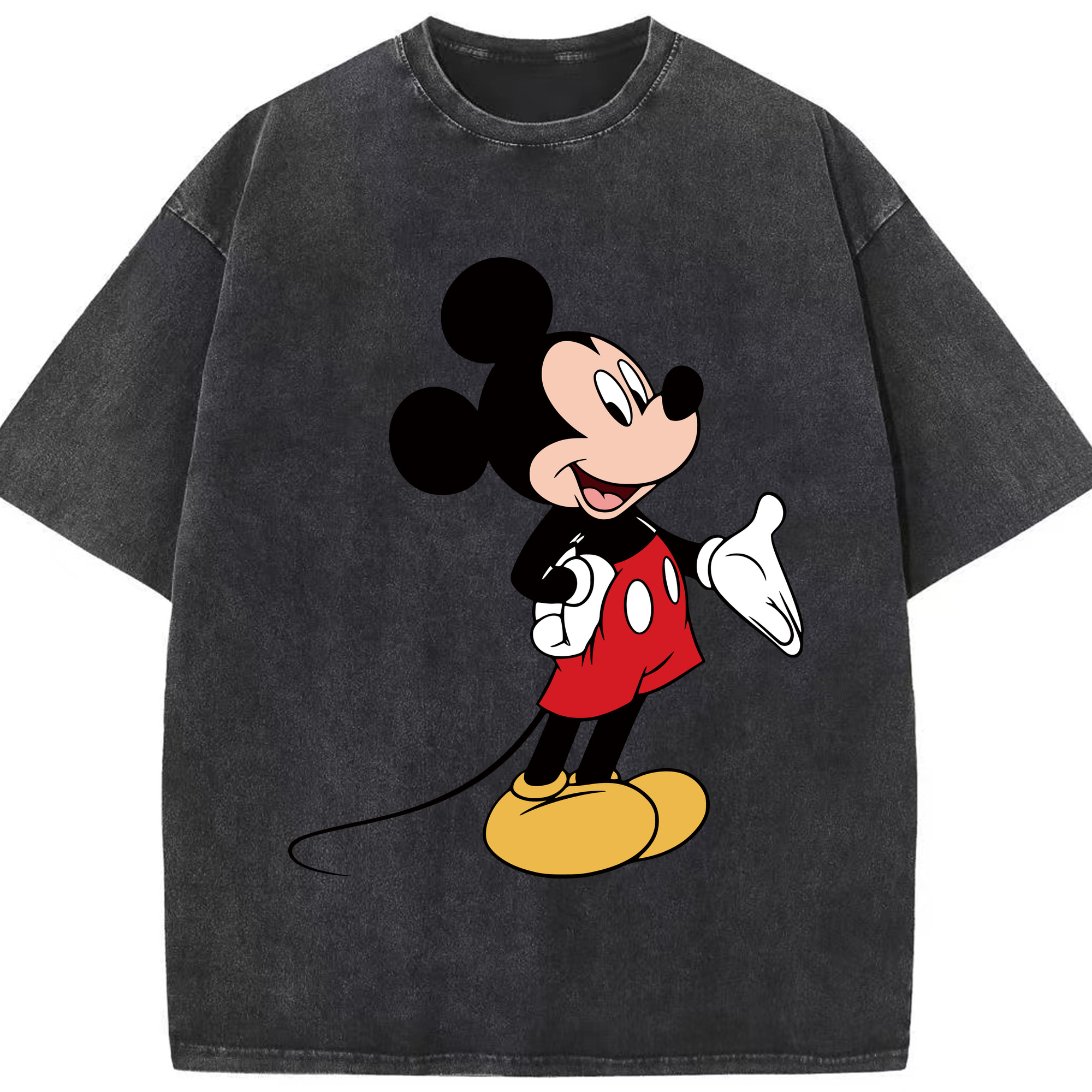 （画像用） ミッキーマウス Mickey Mouse 綿100% ヴィンテージ風 半袖Tシャツ（フロントプリント）
