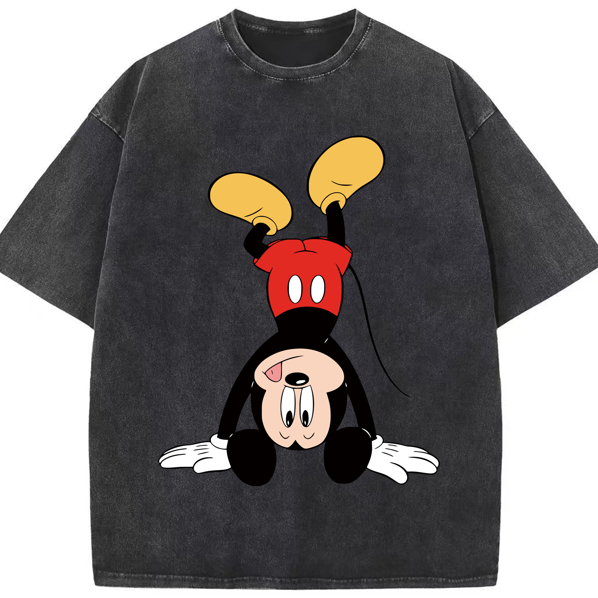 （画像用） ミッキーマウス Mickey Mouse 綿100% ヴィンテージ風 半袖Tシャツ（フロントプリント）