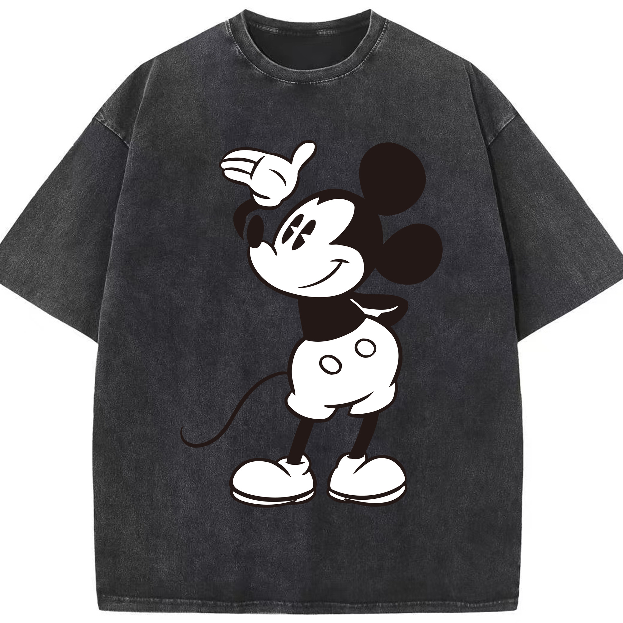 （画像用） ミッキーマウス Mickey Mouse 綿100% ヴィンテージ風 半袖Tシャツ（フロントプリント）