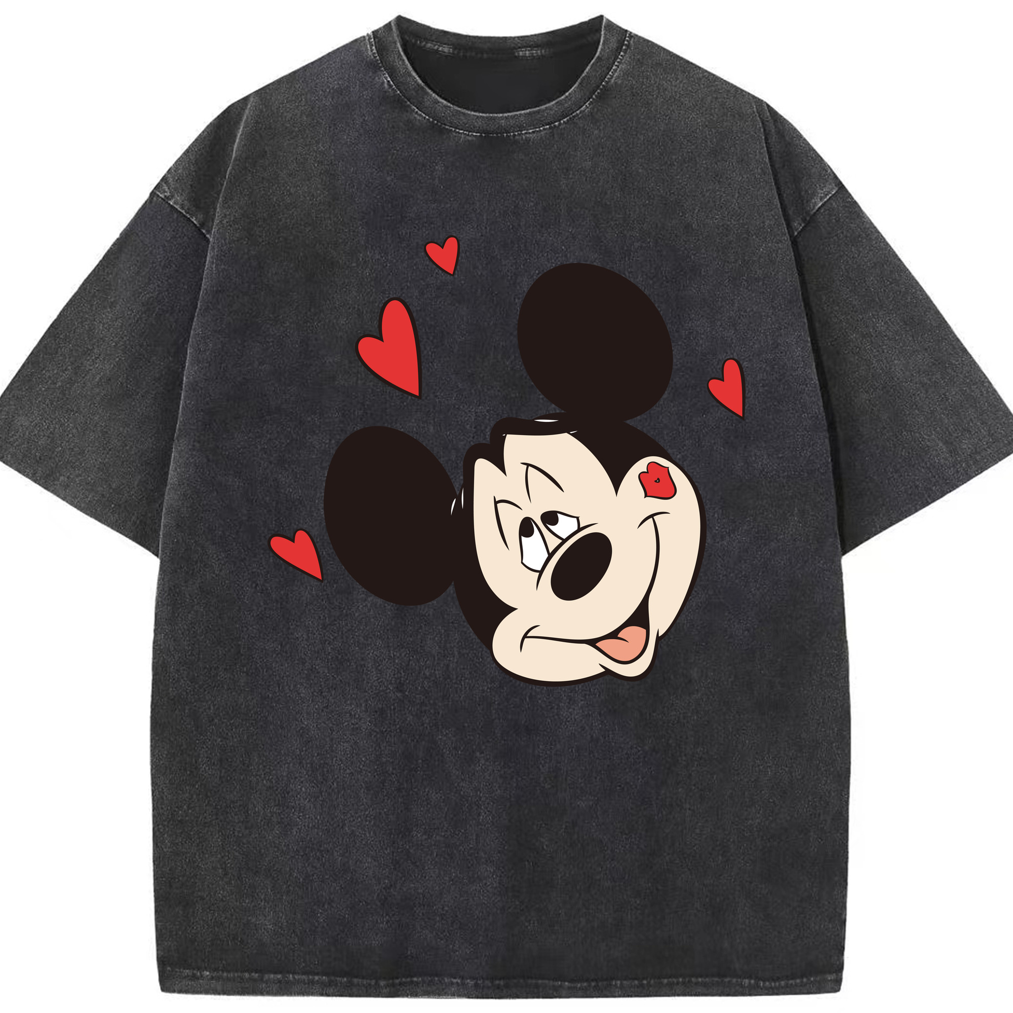 （画像用） ミッキーマウス Mickey Mouse 綿100% ヴィンテージ風 半袖Tシャツ（フロントプリント）