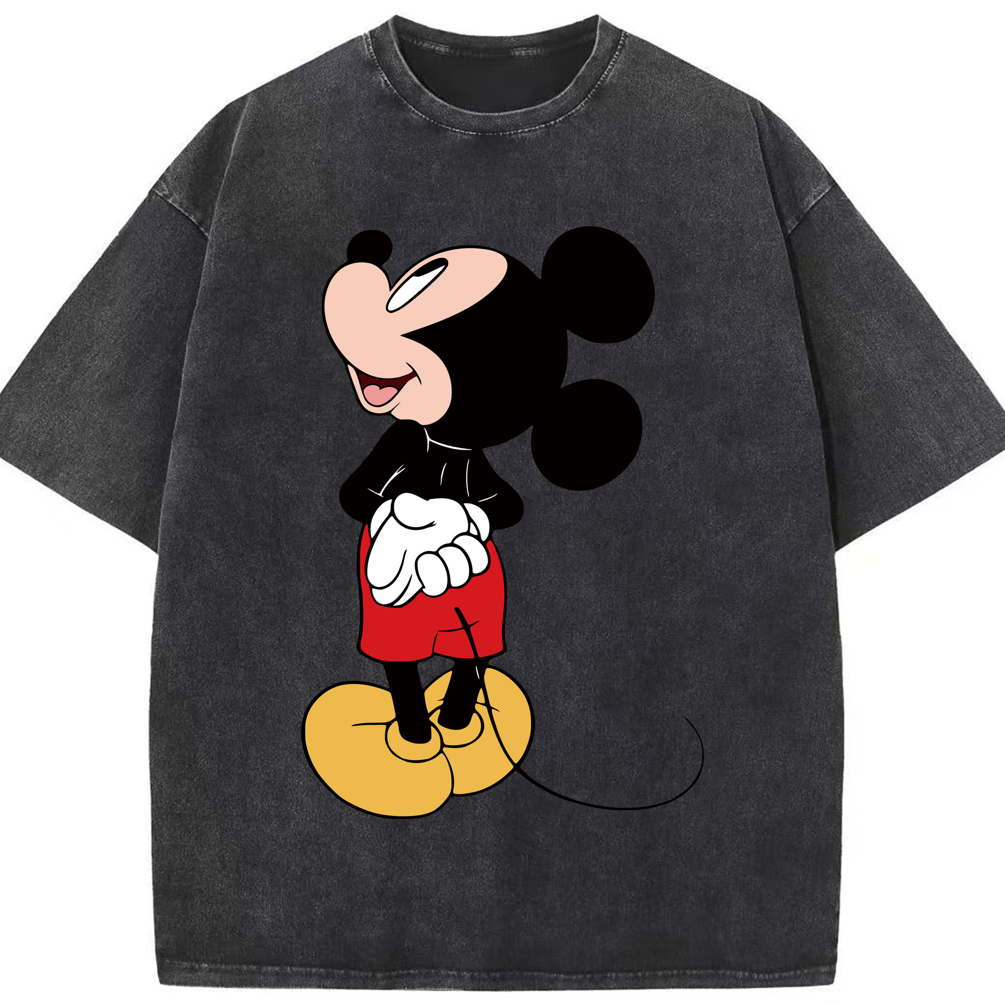 （画像用） ミッキーマウス Mickey Mouse 綿100% ヴィンテージ風 半袖Tシャツ（フロントプリント）