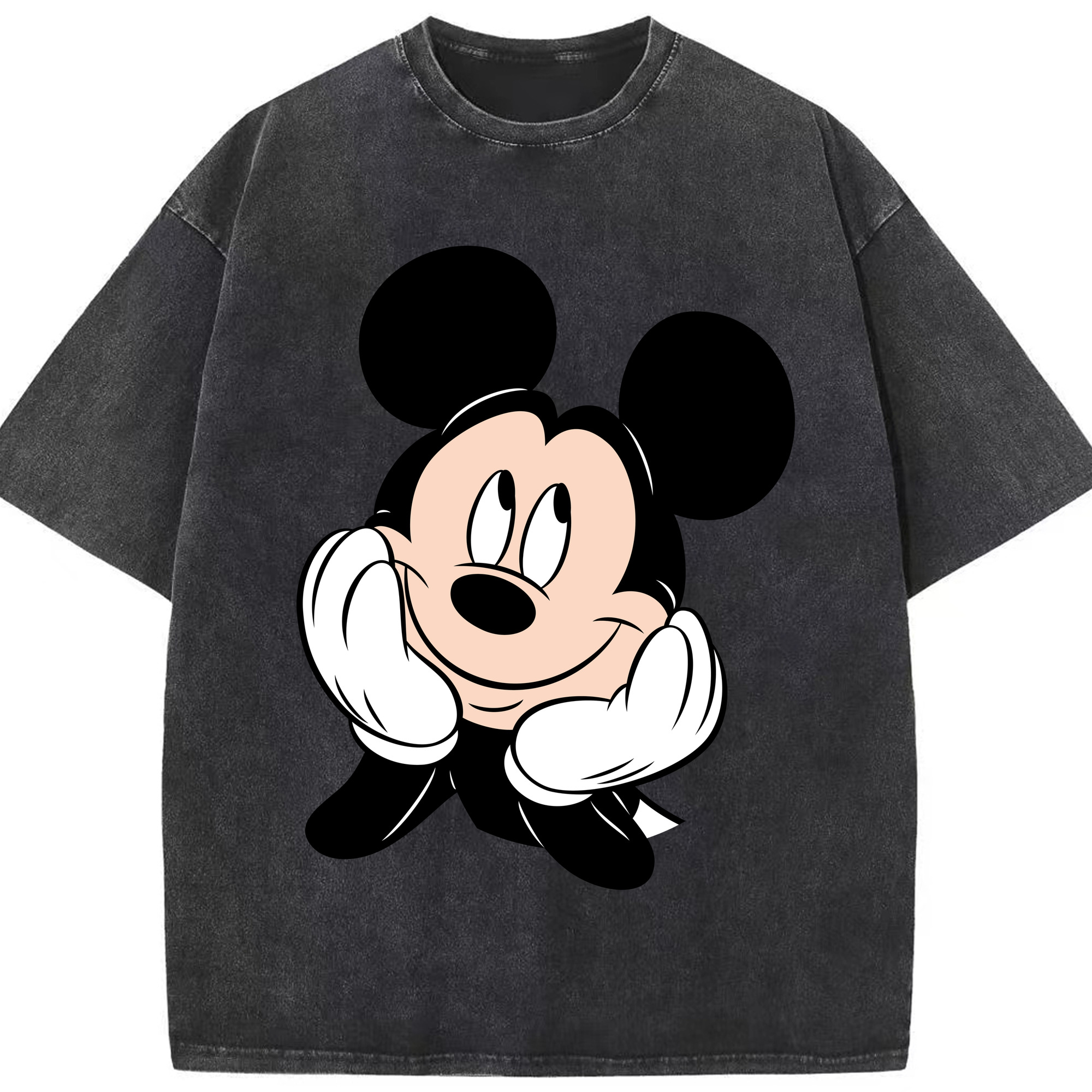 （画像用） ミッキーマウス Mickey Mouse 綿100% ヴィンテージ風 半袖Tシャツ（フロントプリント）