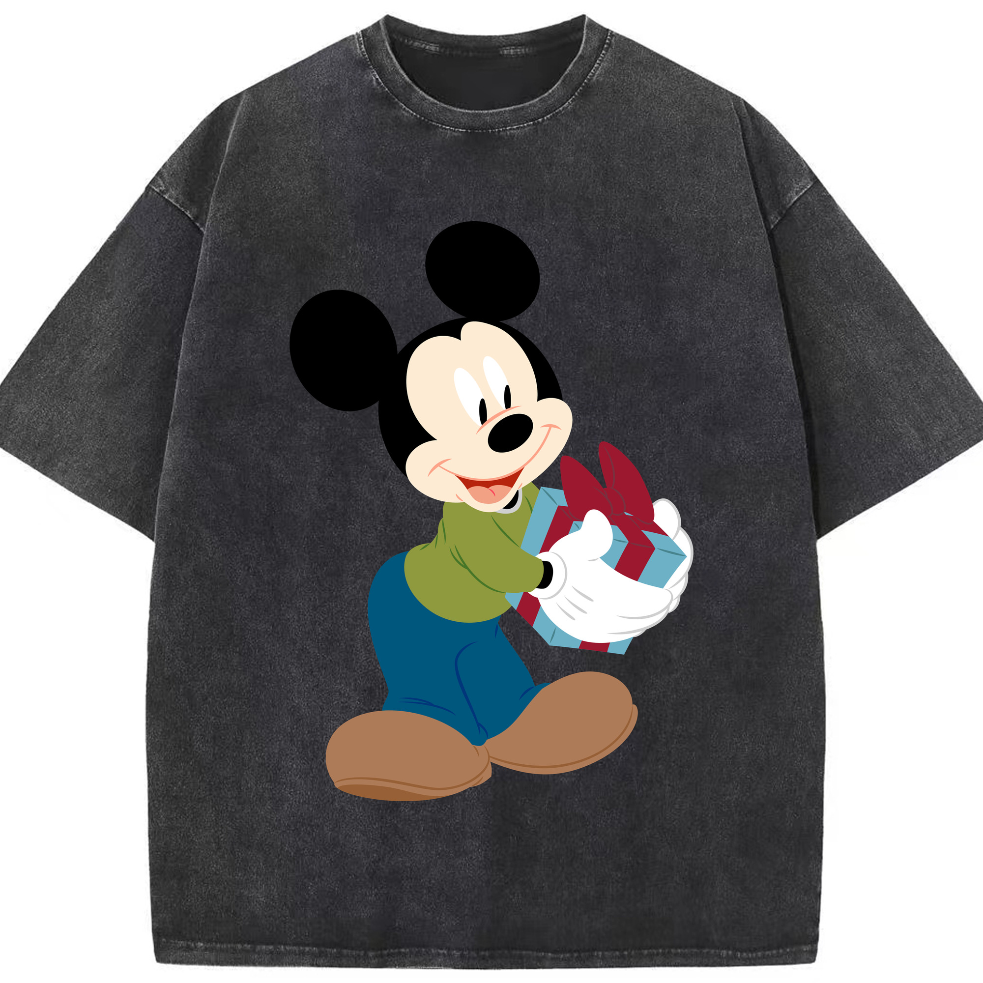 （画像用） ミッキーマウス Mickey Mouse 綿100% ヴィンテージ風 半袖Tシャツ（フロントプリント）