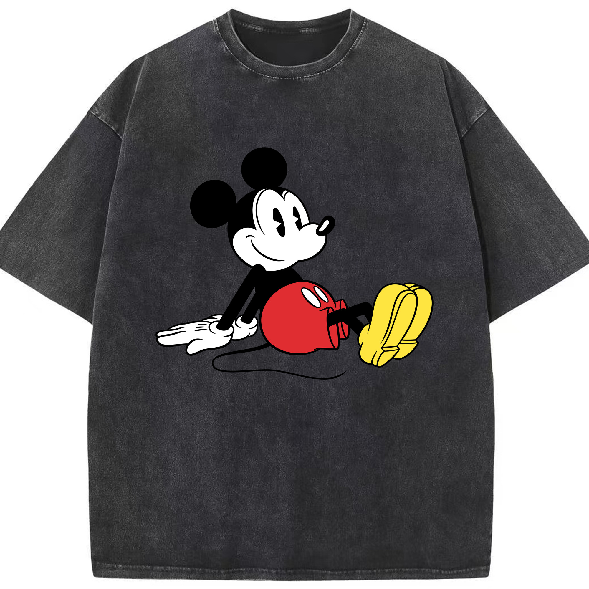 （画像用） ミッキーマウス Mickey Mouse 綿100% ヴィンテージ風 半袖Tシャツ（フロントプリント）