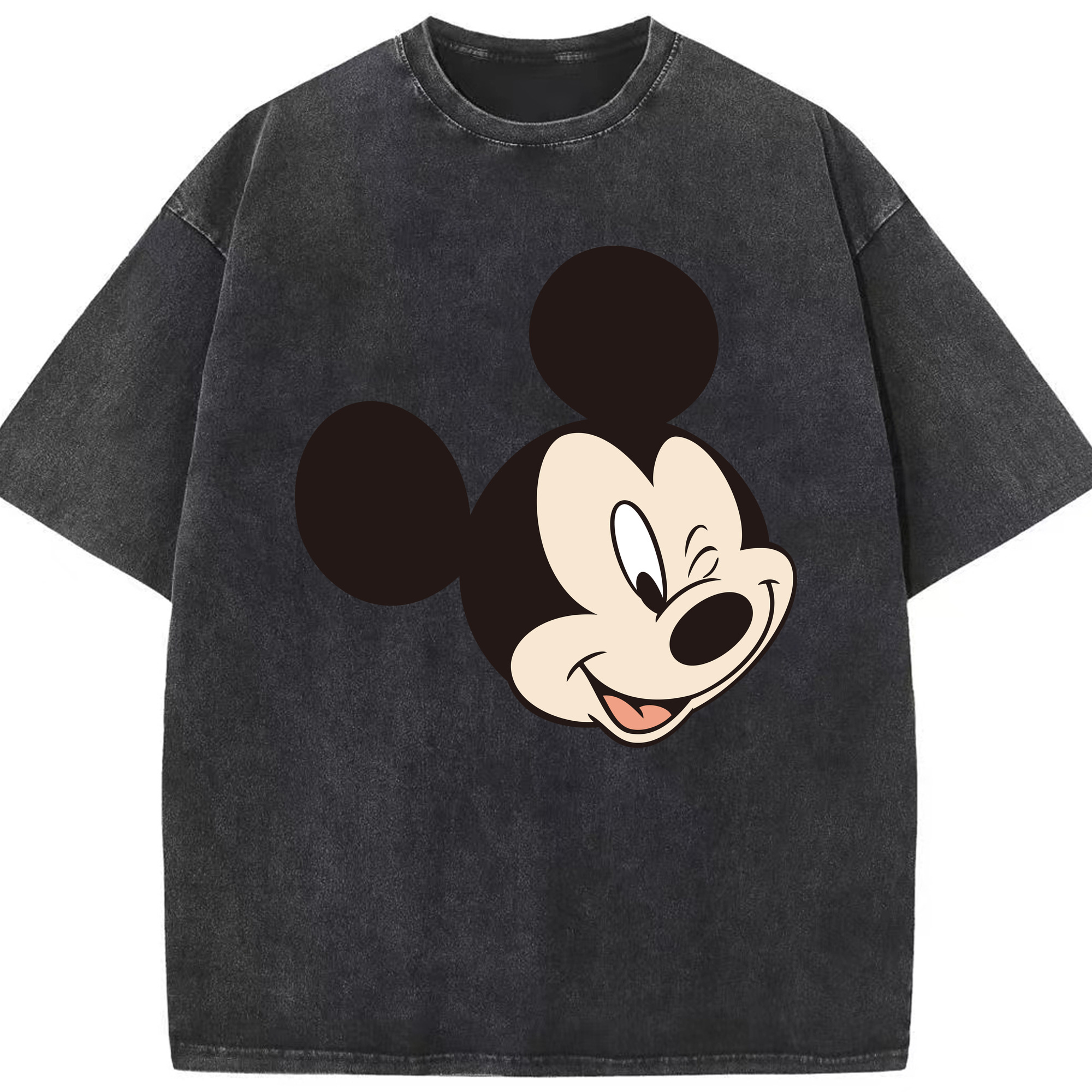 （画像用） ミッキーマウス Mickey Mouse 綿100% ヴィンテージ風 半袖Tシャツ（フロントプリント）