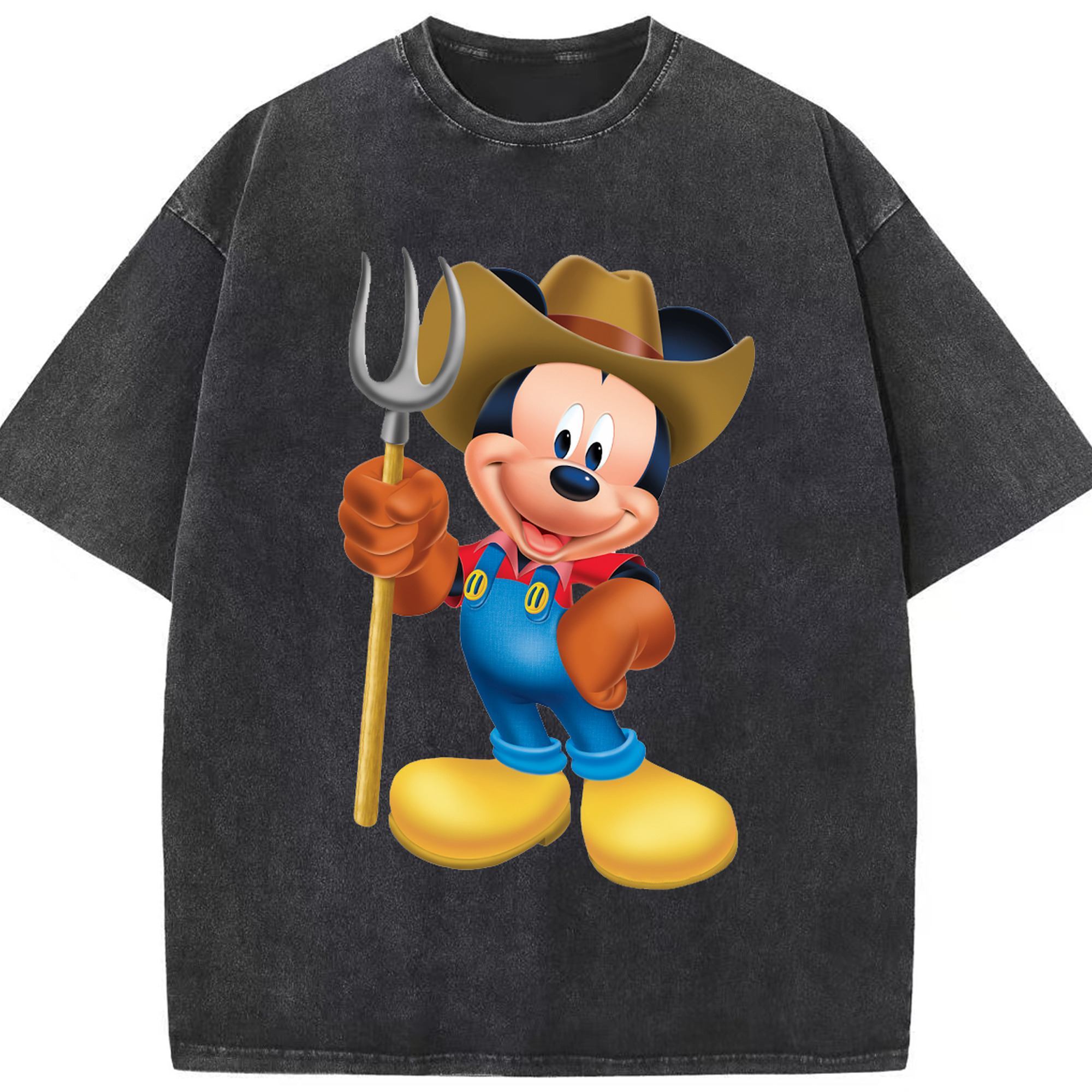 （画像用） ミッキーマウス Mickey Mouse 綿100% ヴィンテージ風 半袖Tシャツ（フロントプリント）