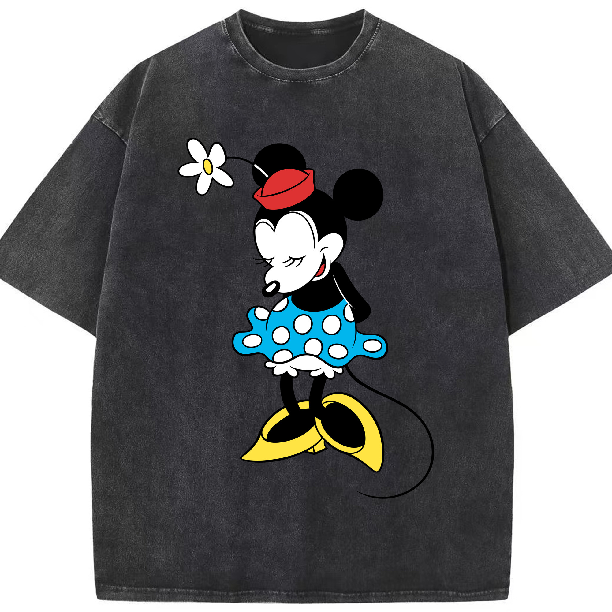 （画像用） ミッキーマウス Mickey Mouse 綿100% ヴィンテージ風 半袖Tシャツ（フロントプリント）