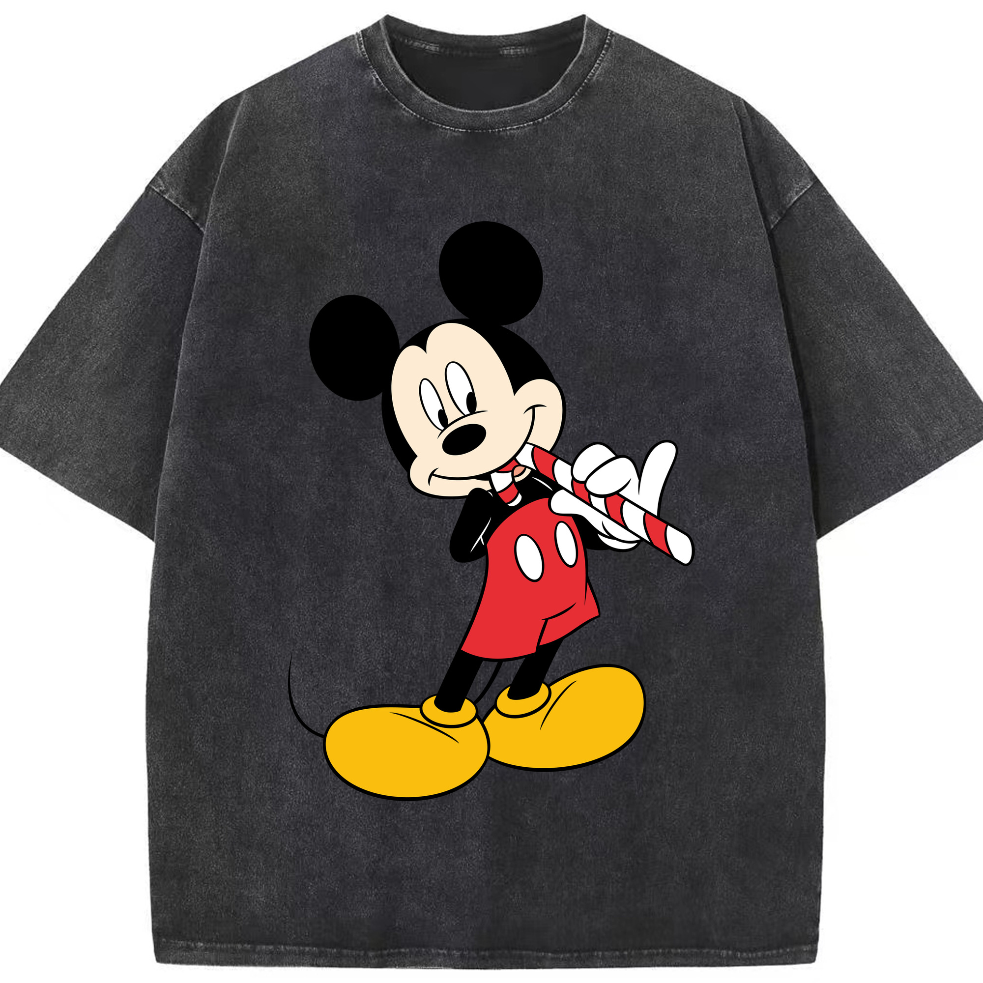 （画像用） ミッキーマウス Mickey Mouse 綿100% ヴィンテージ風 半袖Tシャツ（フロントプリント）