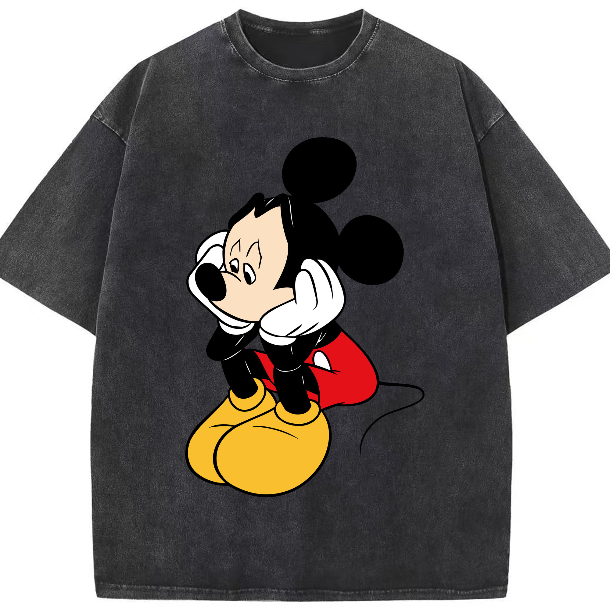 （画像用） ミッキーマウス Mickey Mouse 綿100% ヴィンテージ風 半袖Tシャツ（フロントプリント）