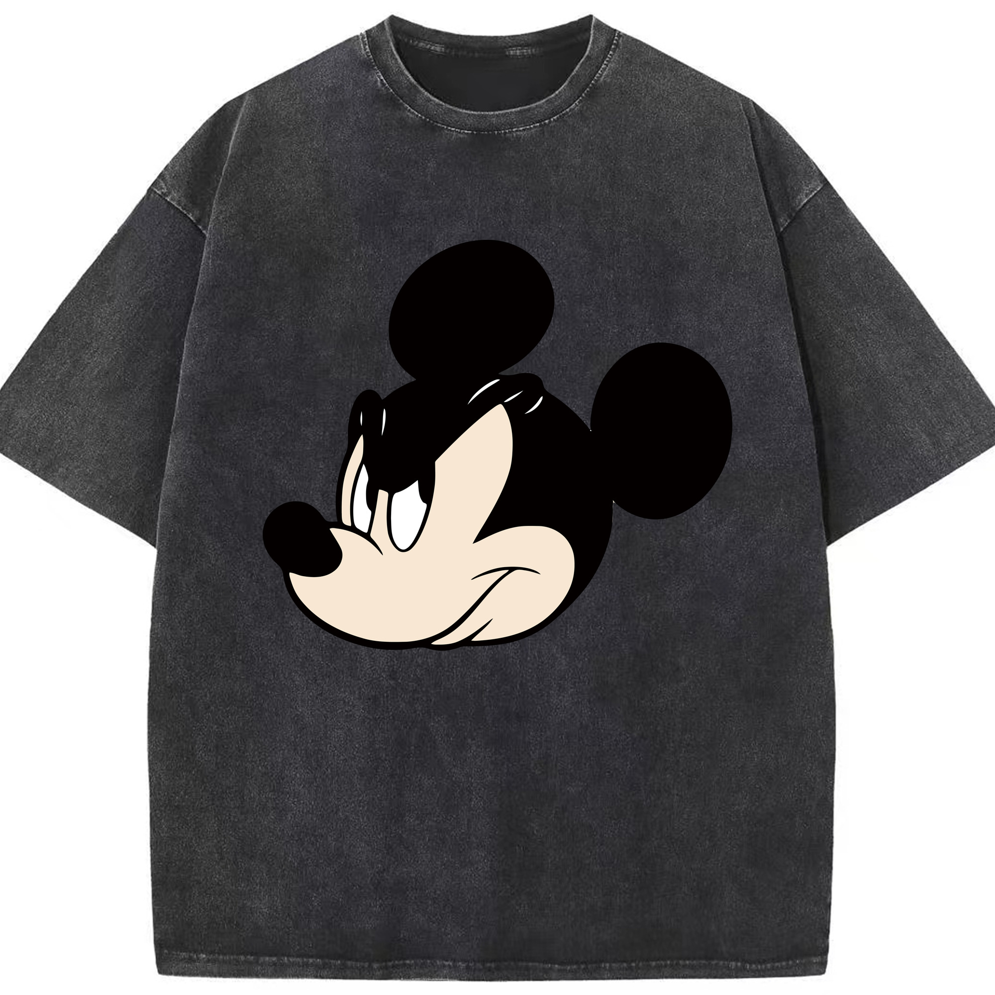 （画像用） ミッキーマウス Mickey Mouse 綿100% ヴィンテージ風 半袖Tシャツ（フロントプリント）