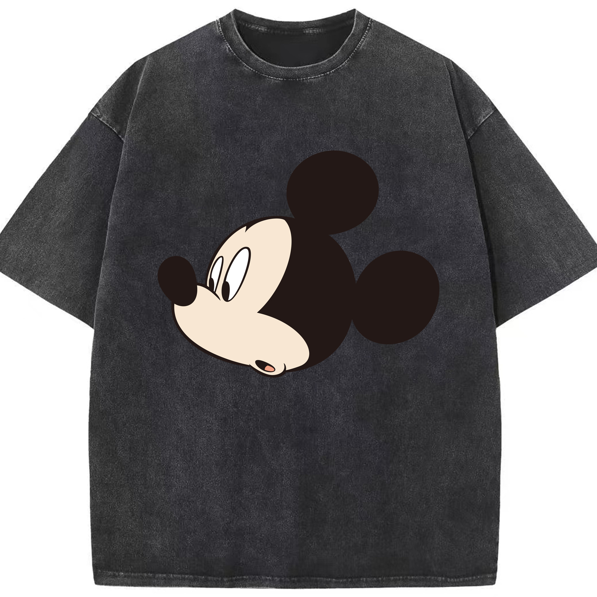 （画像用） ミッキーマウス Mickey Mouse 綿100% ヴィンテージ風 半袖Tシャツ（フロントプリント）