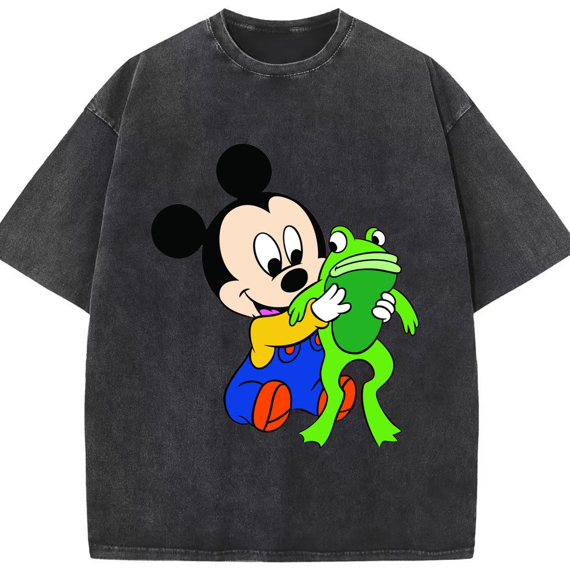 （画像用） ミッキーマウス Mickey Mouse 綿100% ヴィンテージ風 半袖Tシャツ（フロントプリント）