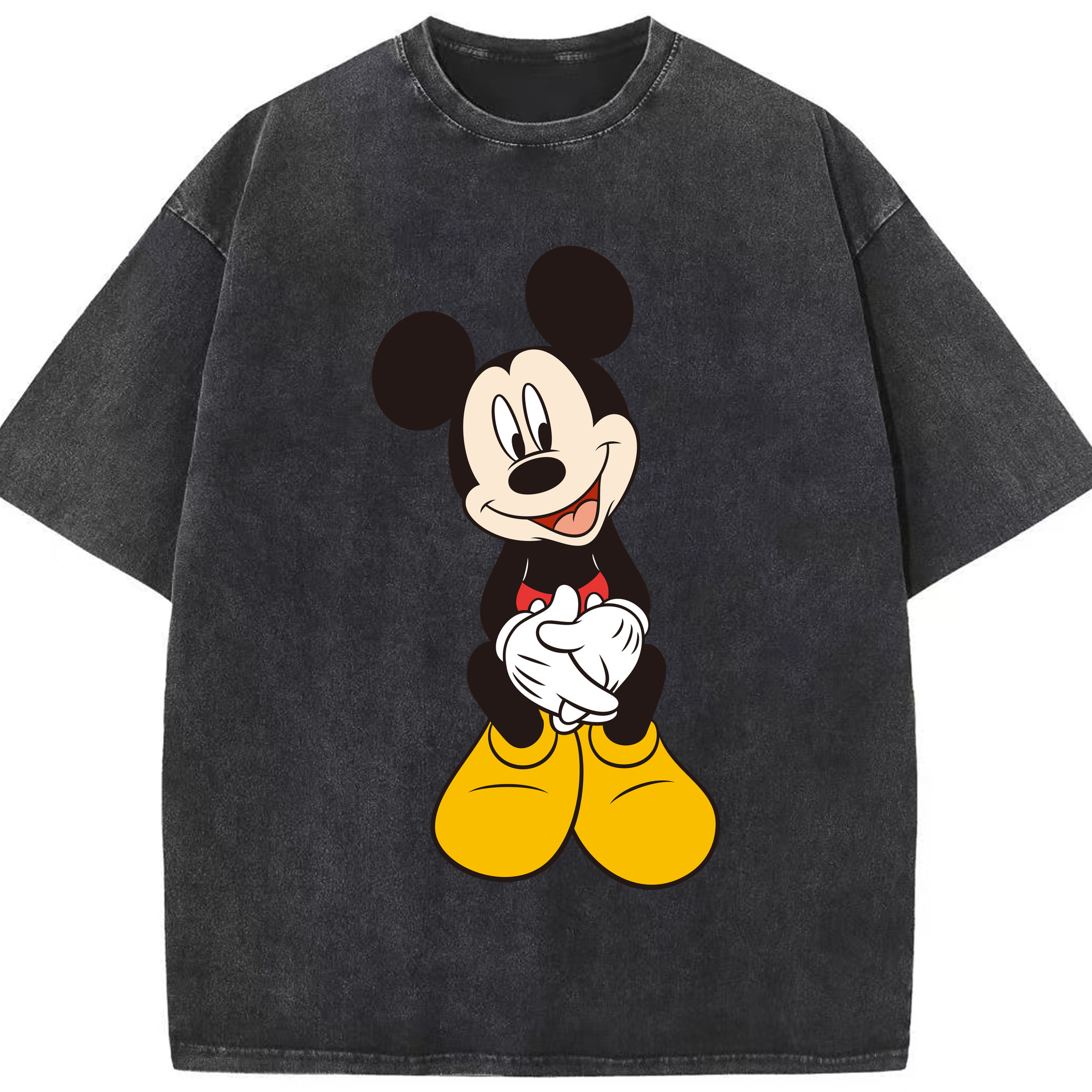 （画像用） ミッキーマウス Mickey Mouse 綿100% ヴィンテージ風 半袖Tシャツ（フロントプリント）