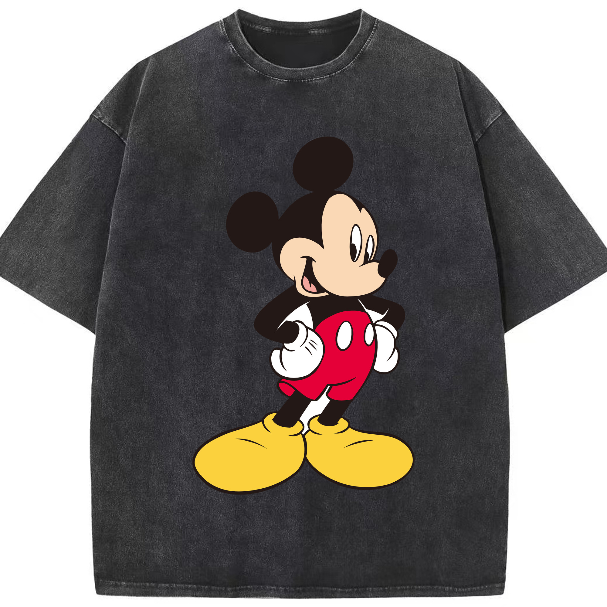 （画像用） ミッキーマウス Mickey Mouse 綿100% ヴィンテージ風 半袖Tシャツ（フロントプリント）