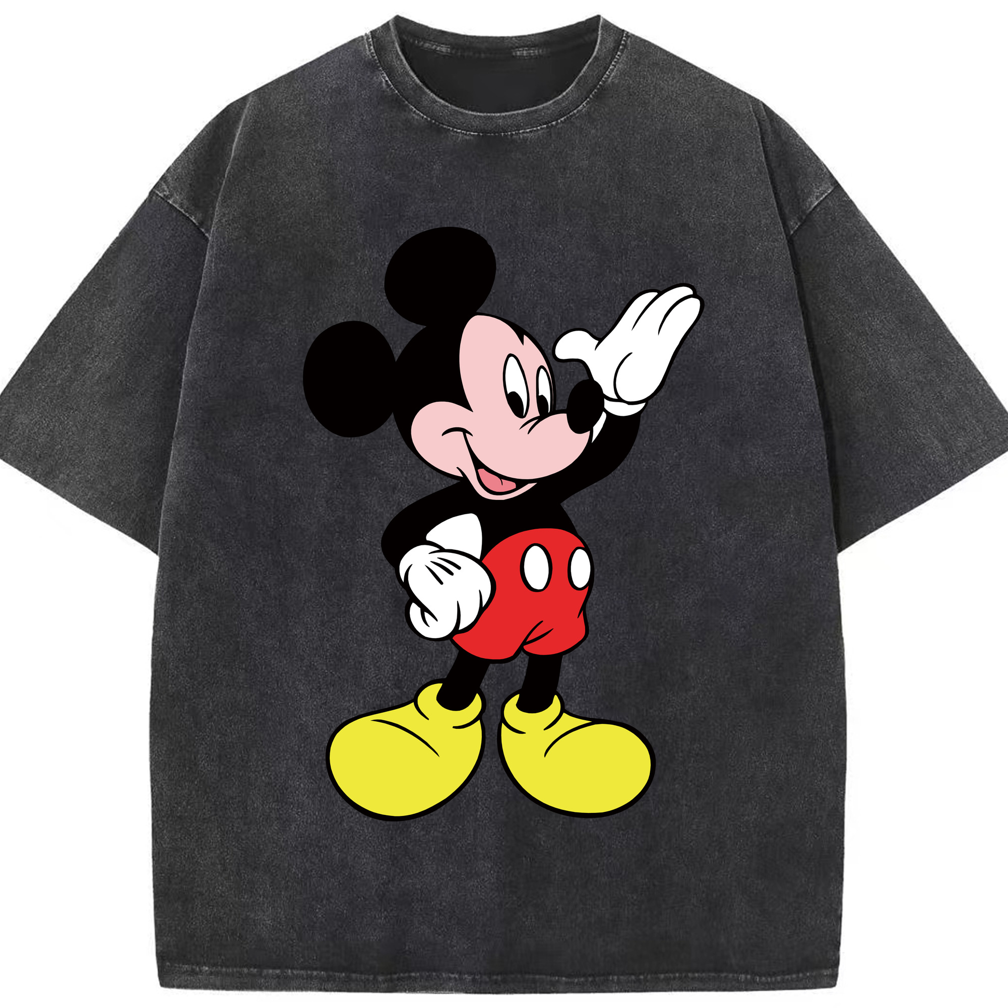 （画像用） ミッキーマウス Mickey Mouse 綿100% ヴィンテージ風 半袖Tシャツ（フロントプリント）