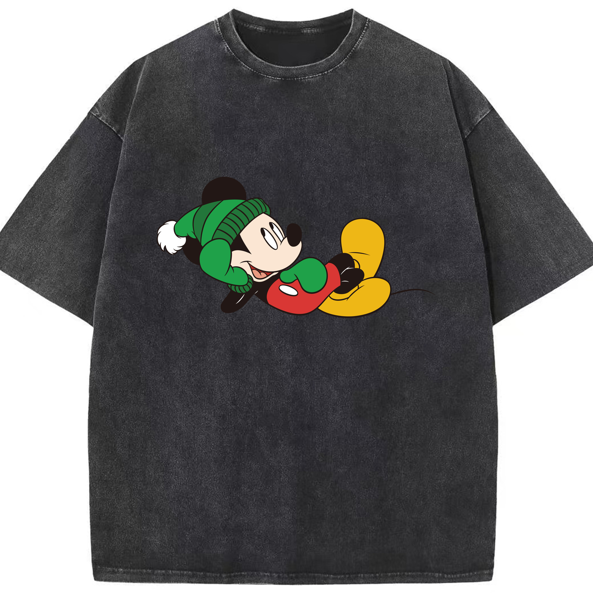 （画像用） ミッキーマウス Mickey Mouse 綿100% ヴィンテージ風 半袖Tシャツ（フロントプリント）