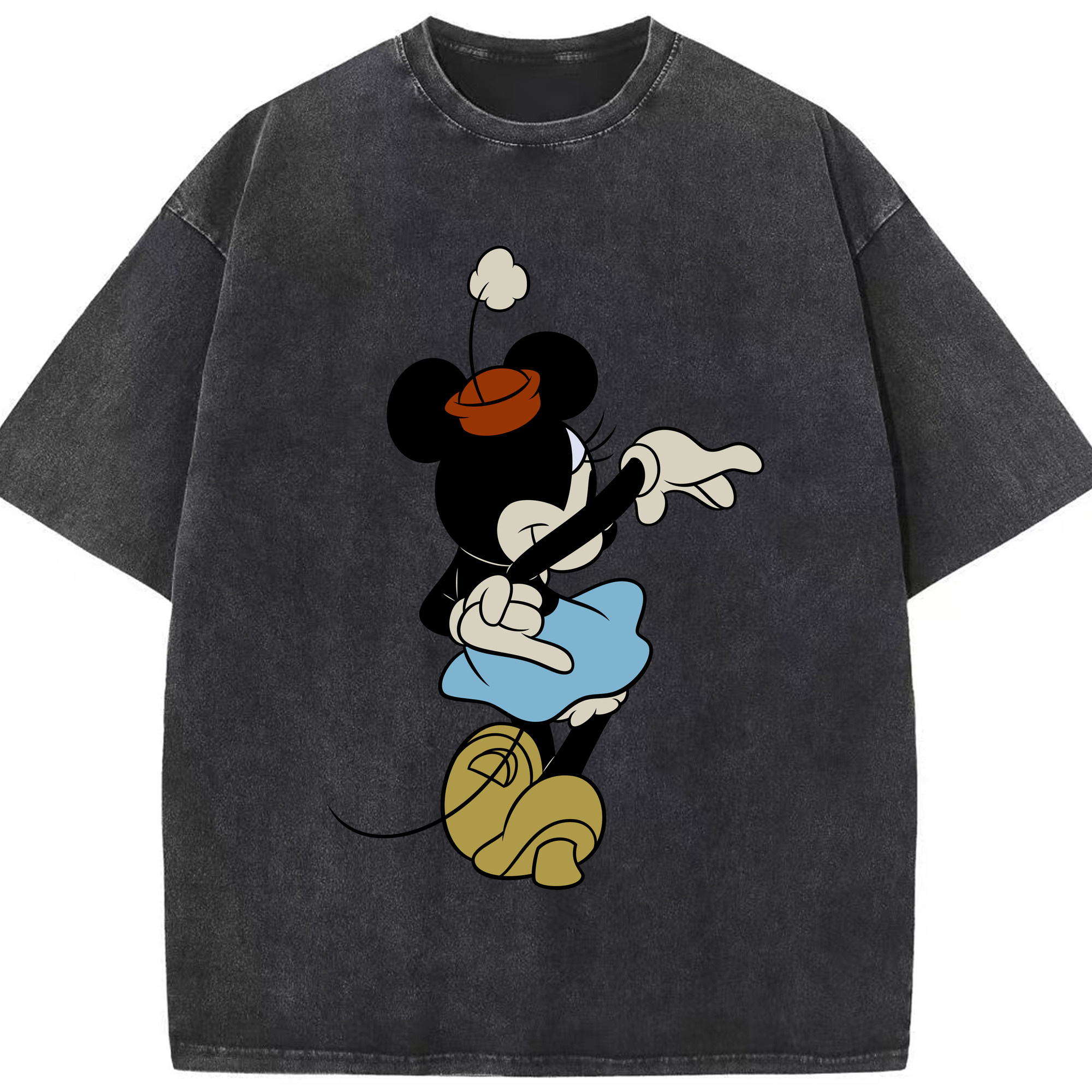 （画像用） ミッキーマウス Mickey Mouse 綿100% ヴィンテージ風 半袖Tシャツ（フロントプリント）