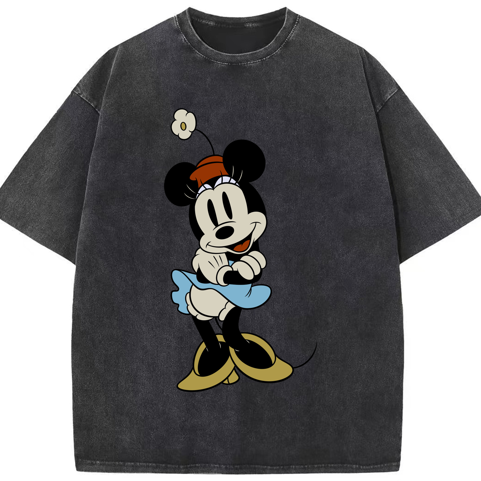 （画像用） ミッキーマウス Mickey Mouse 綿100% ヴィンテージ風 半袖Tシャツ（フロントプリント）