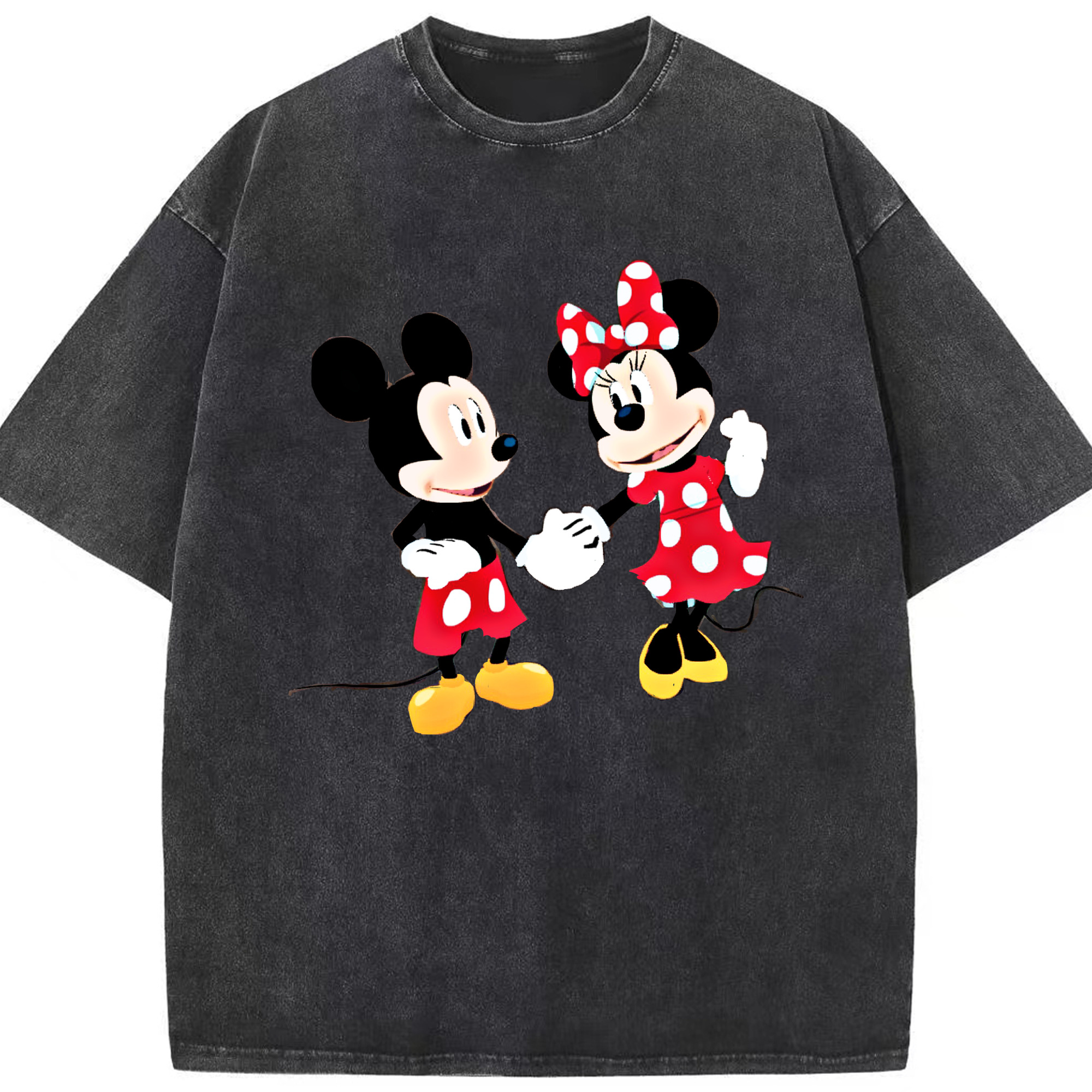 （画像用） ミッキーマウス Mickey Mouse 綿100% ヴィンテージ風 半袖Tシャツ（フロントプリント）