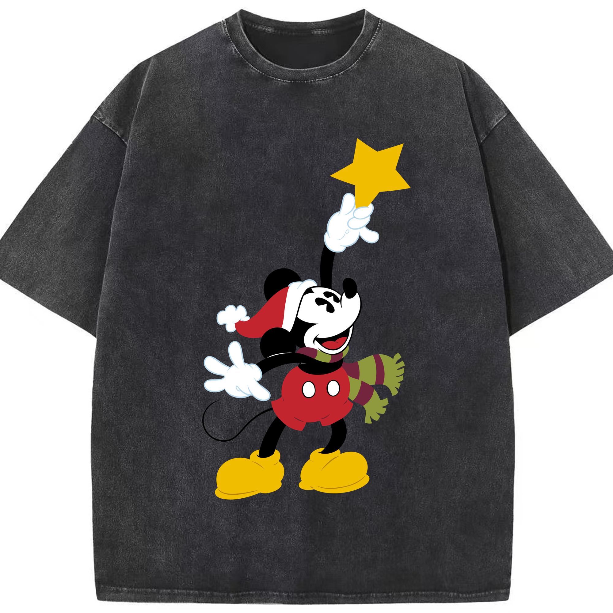 （画像用） ミッキーマウス Mickey Mouse 綿100% ヴィンテージ風 半袖Tシャツ（フロントプリント）