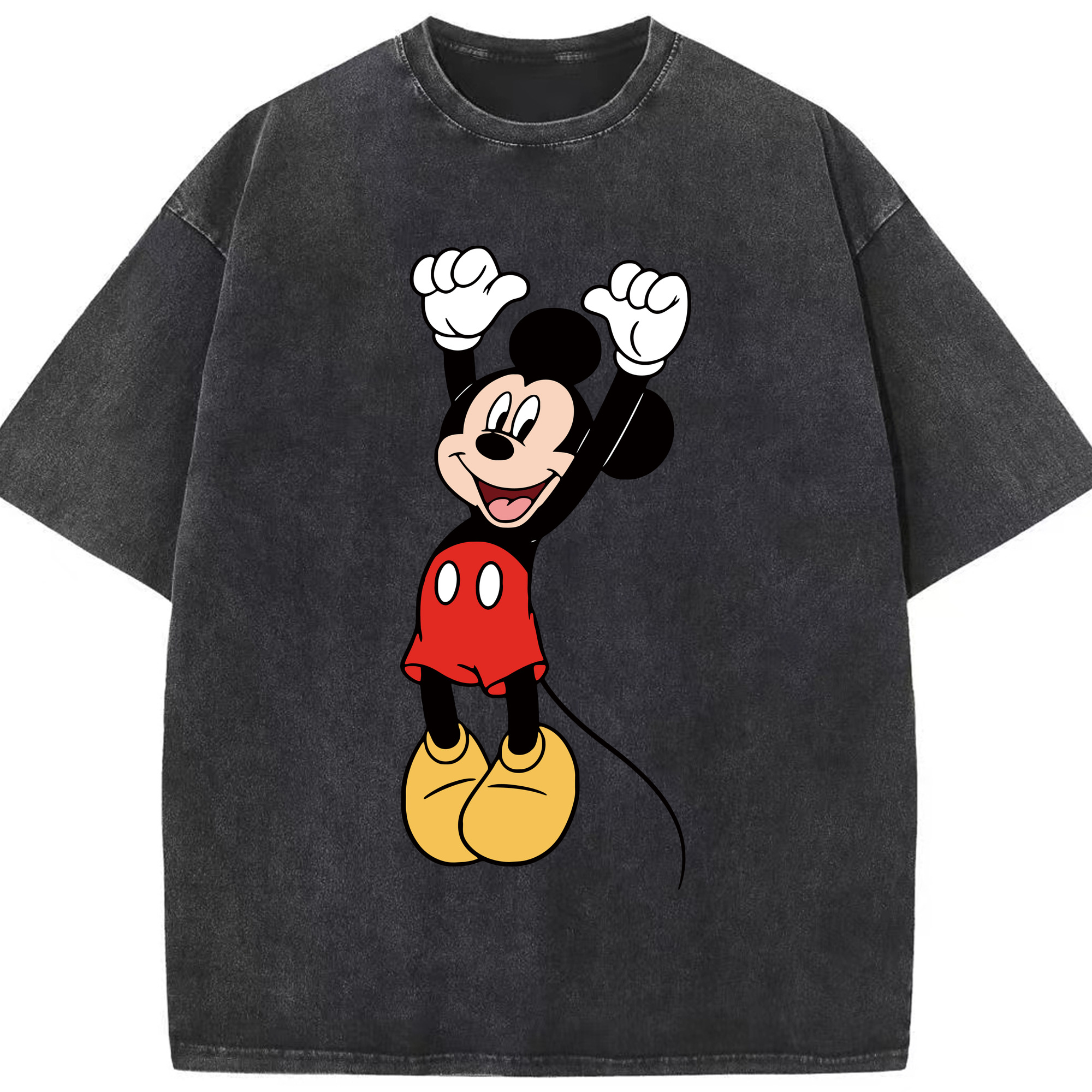 （画像用） ミッキーマウス Mickey Mouse 綿100% ヴィンテージ風 半袖Tシャツ（フロントプリント）