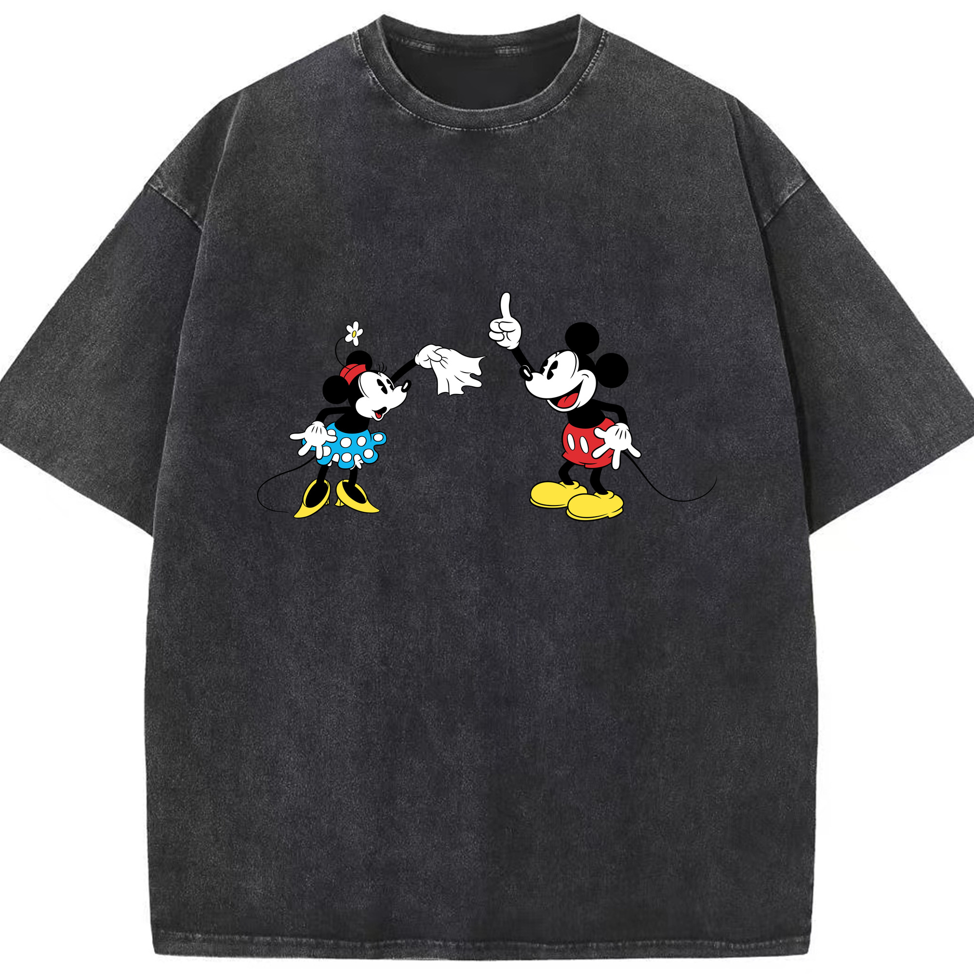 （画像用） ミッキーマウス Mickey Mouse 綿100% ヴィンテージ風 半袖Tシャツ（フロントプリント）