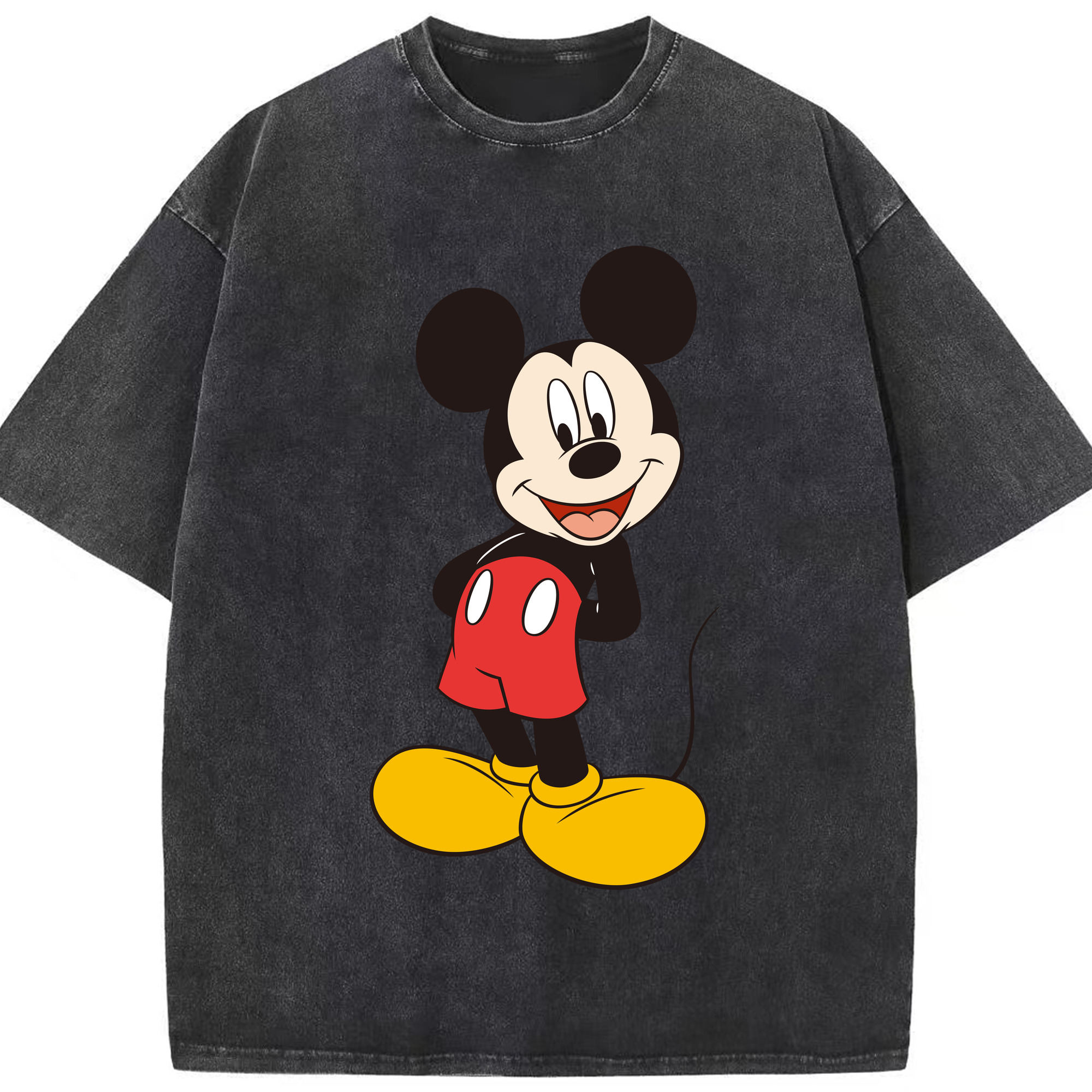 （画像用） ミッキーマウス Mickey Mouse 綿100% ヴィンテージ風 半袖Tシャツ（フロントプリント）