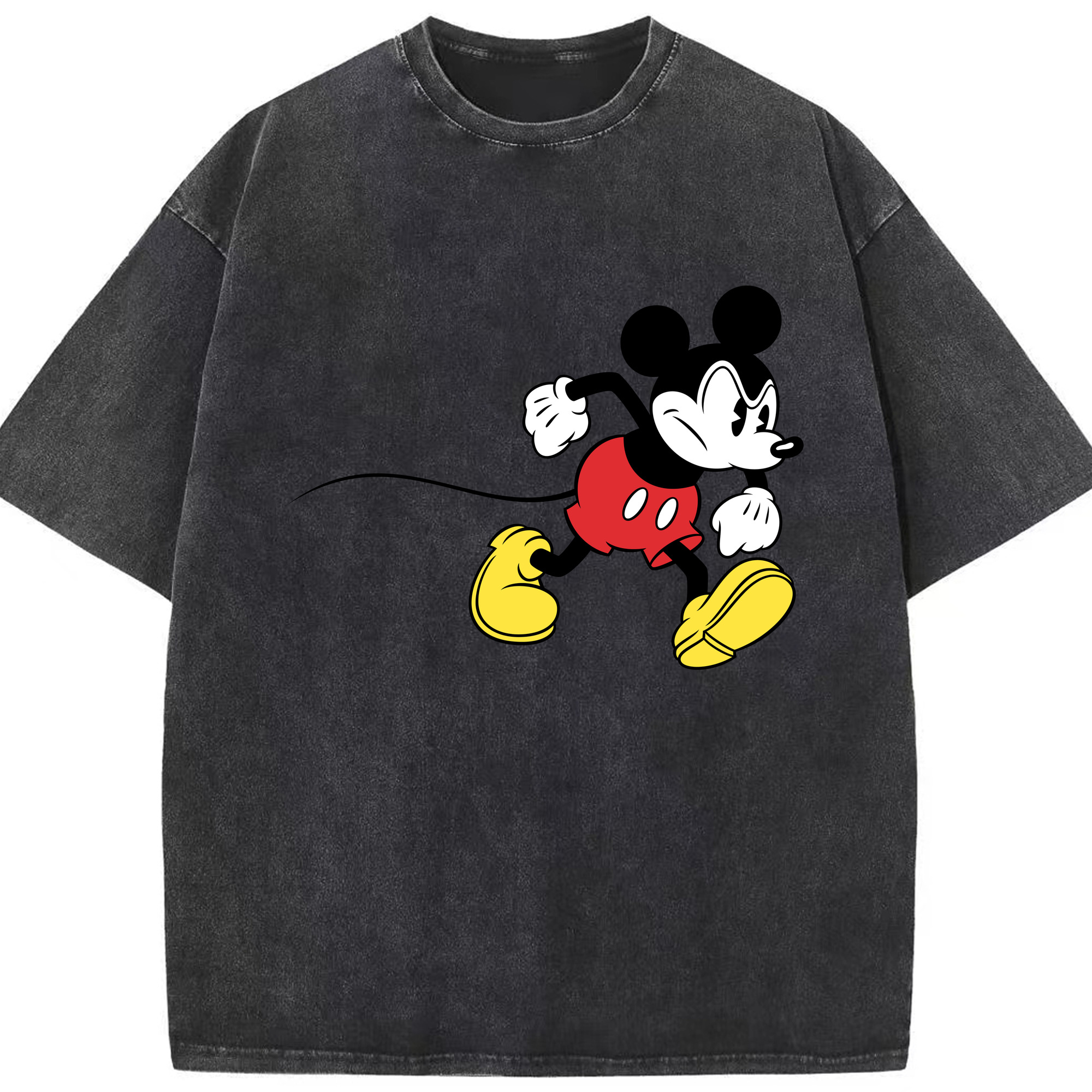 （画像用） ミッキーマウス Mickey Mouse 綿100% ヴィンテージ風 半袖Tシャツ（フロントプリント）