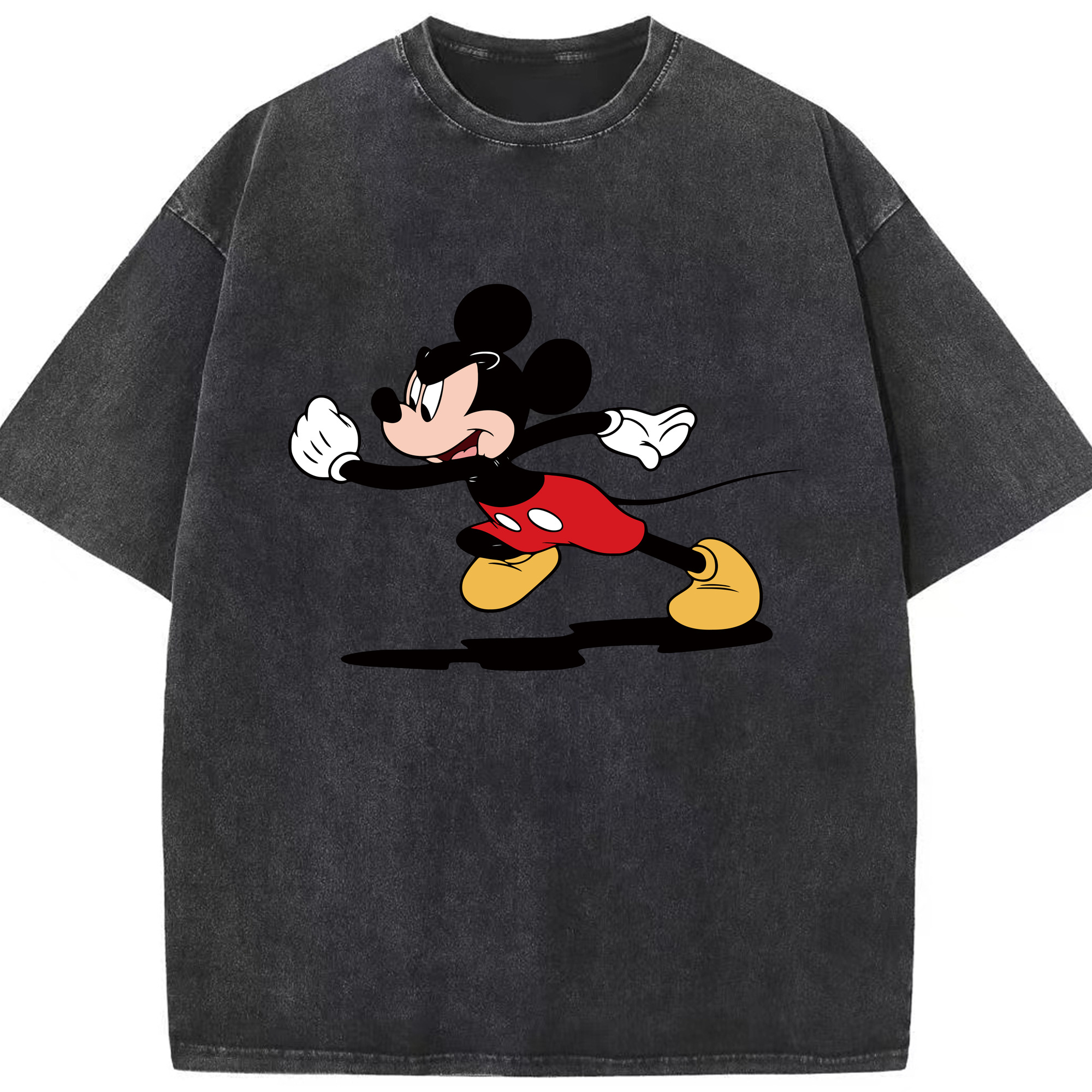 （画像用） ミッキーマウス Mickey Mouse 綿100% ヴィンテージ風 半袖Tシャツ（フロントプリント）