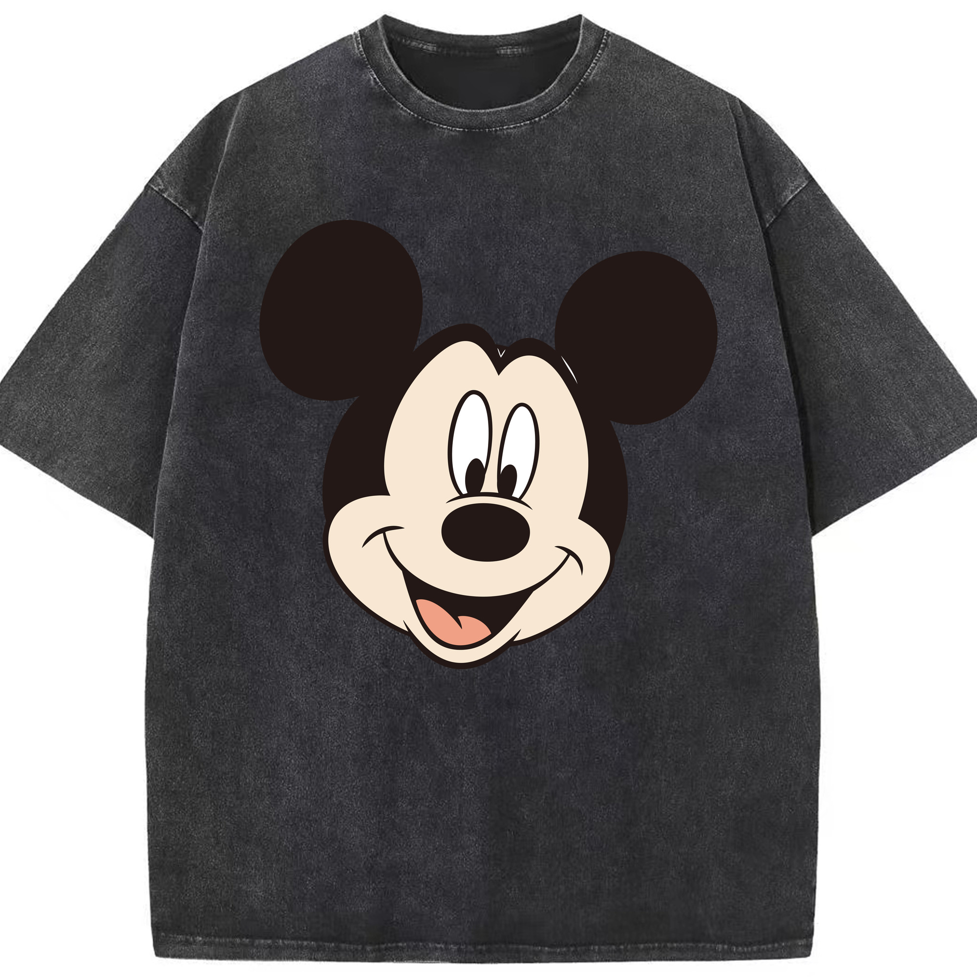 （画像用） ミッキーマウス Mickey Mouse 綿100% ヴィンテージ風 半袖Tシャツ（フロントプリント）
