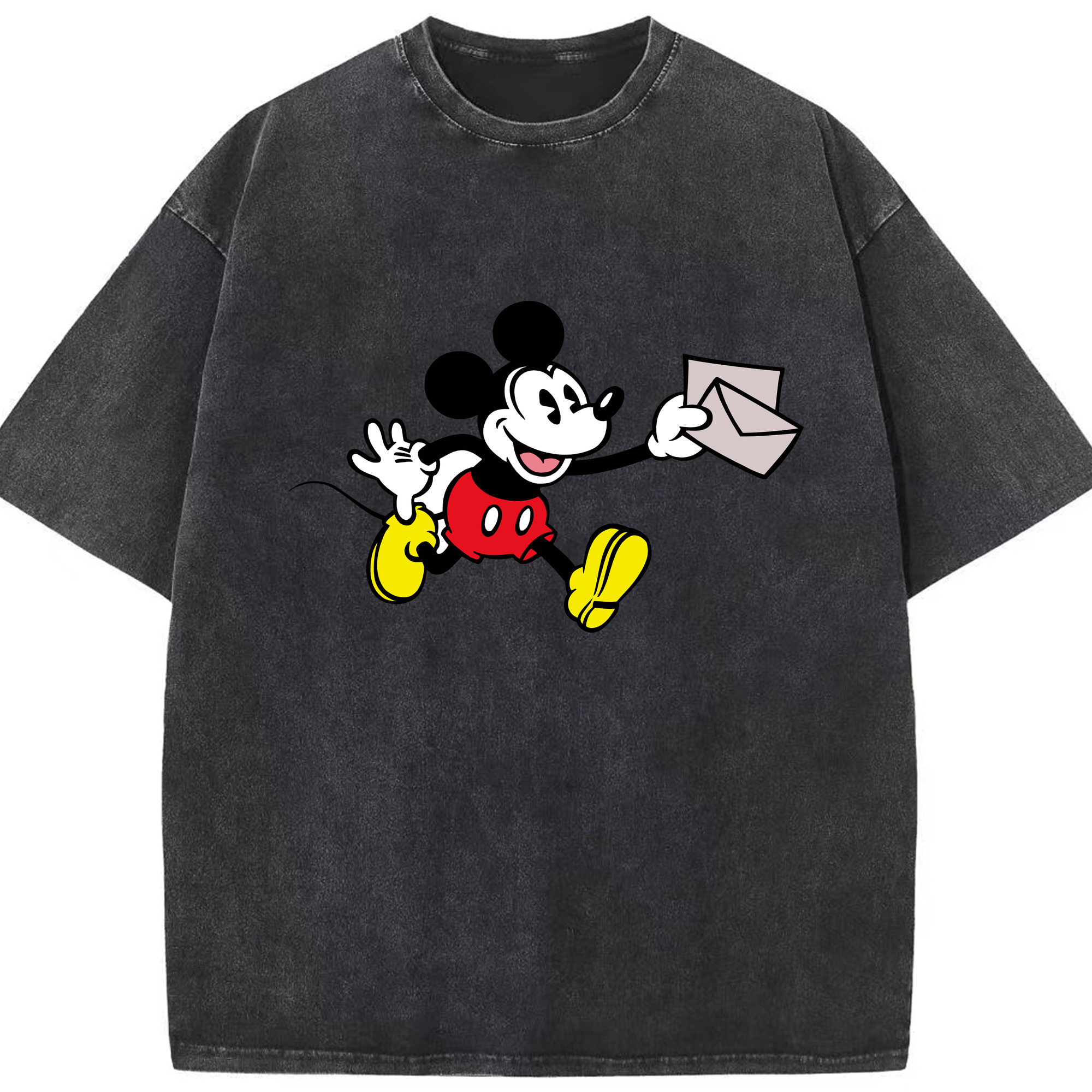 （画像用） ミッキーマウス Mickey Mouse 綿100% ヴィンテージ風 半袖Tシャツ（フロントプリント）