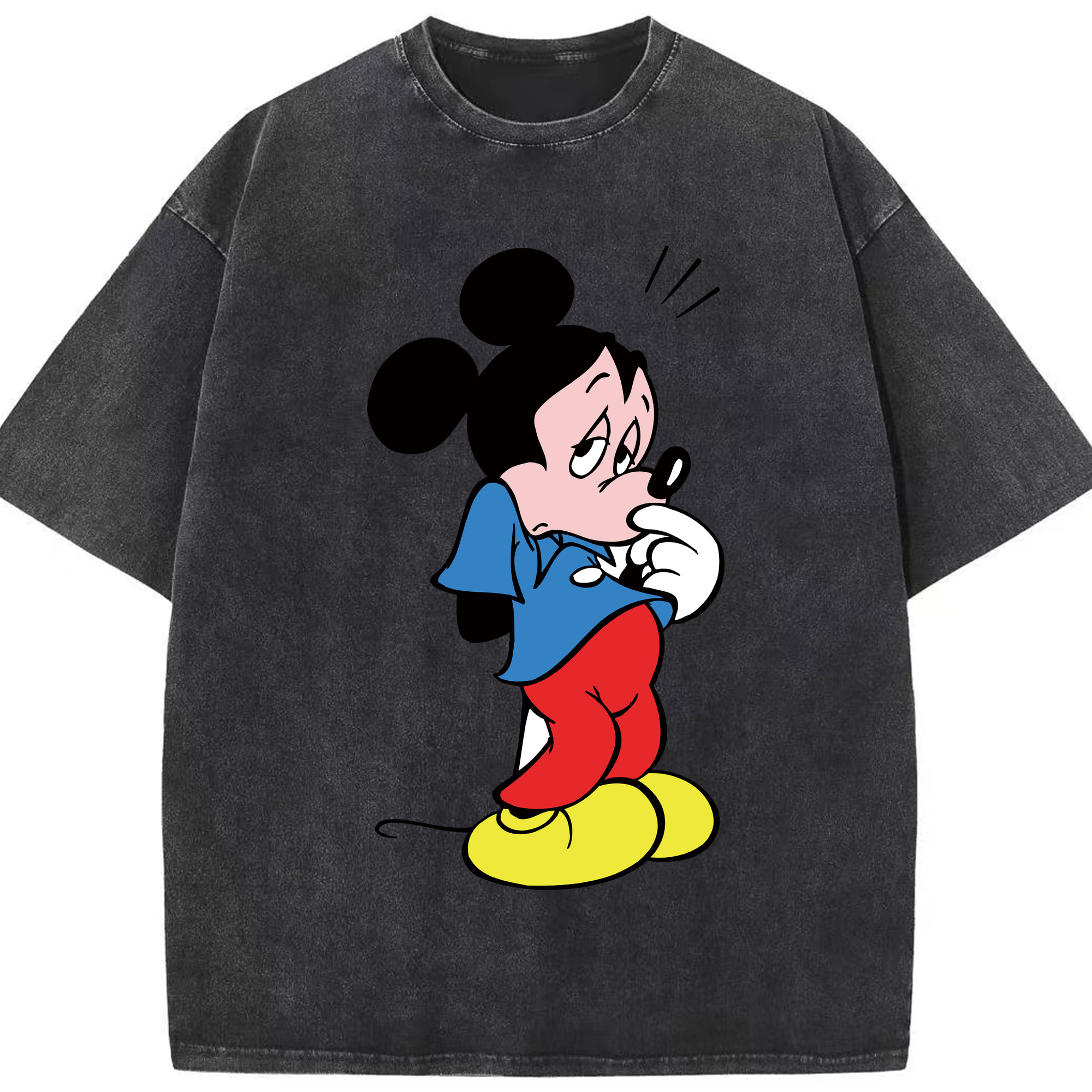 （画像用） ミッキーマウス Mickey Mouse 綿100% ヴィンテージ風 半袖Tシャツ（フロントプリント）