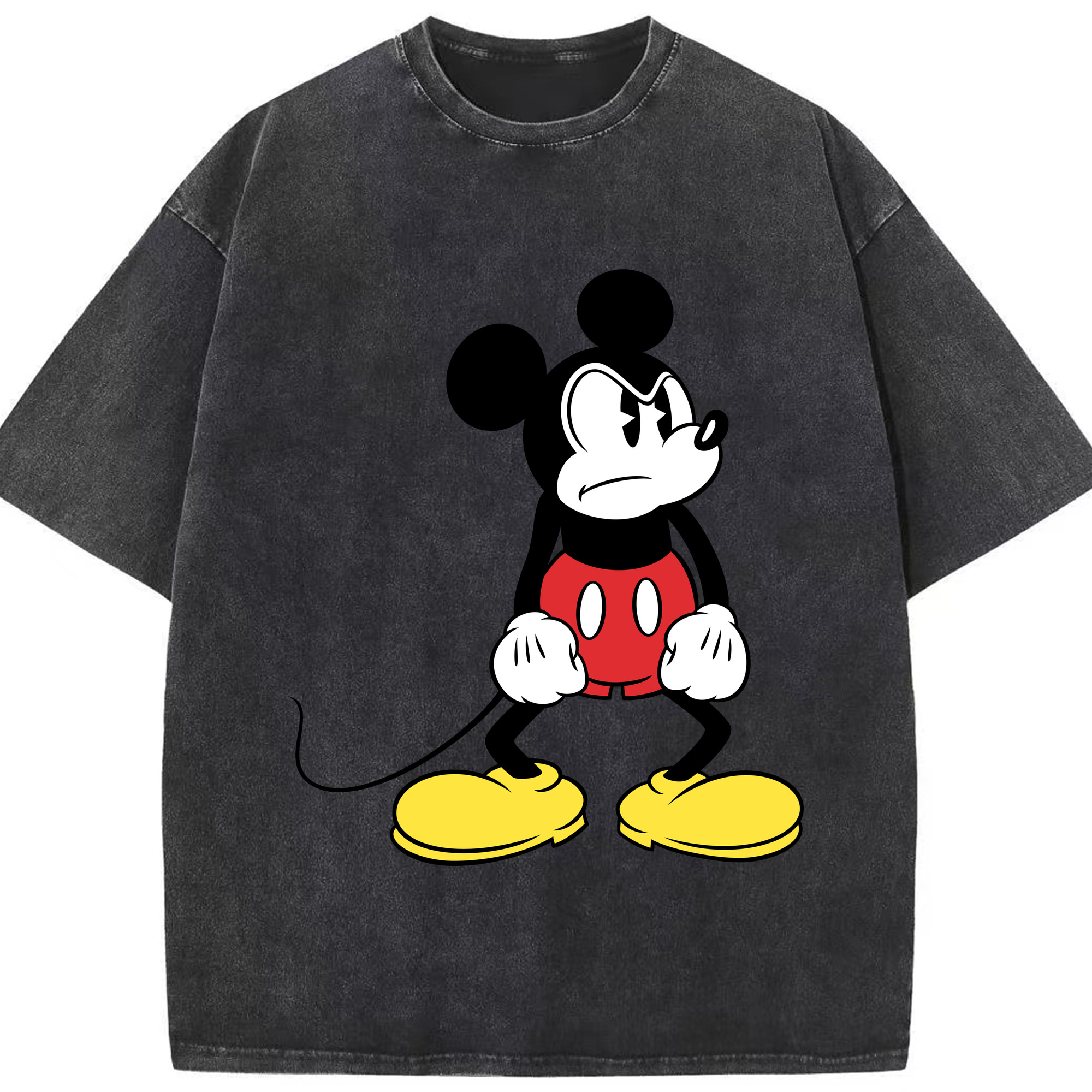 （画像用） ミッキーマウス Mickey Mouse 綿100% ヴィンテージ風 半袖Tシャツ（フロントプリント）