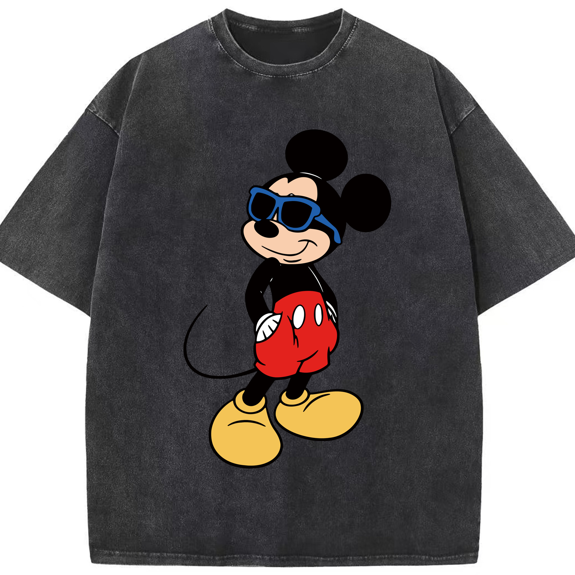 （画像用） ミッキーマウス Mickey Mouse 綿100% ヴィンテージ風 半袖Tシャツ（フロントプリント）
