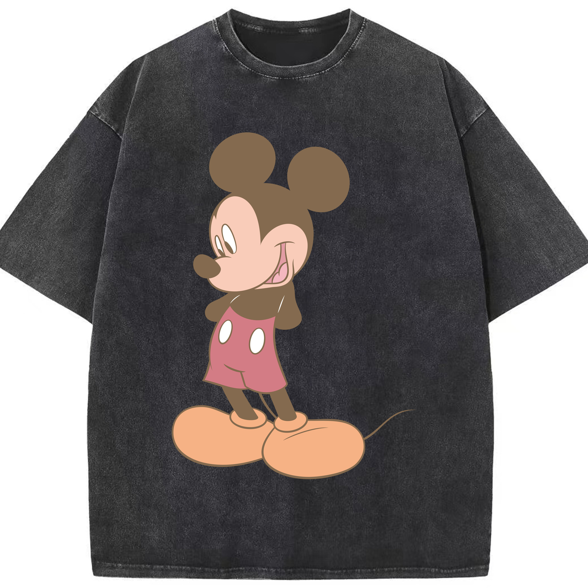 （画像用） ミッキーマウス Mickey Mouse 綿100% ヴィンテージ風 半袖Tシャツ（フロントプリント）