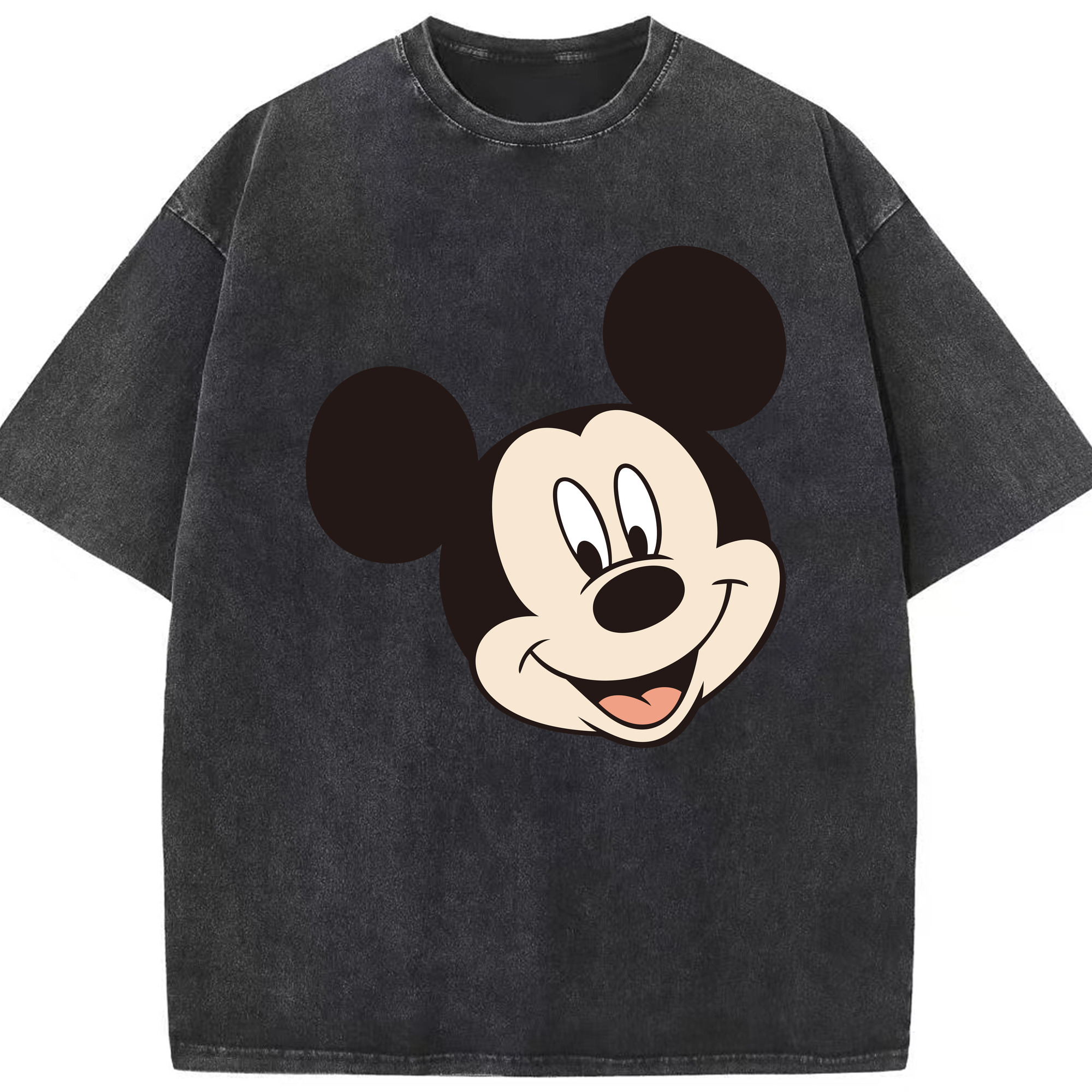 （画像用） ミッキーマウス Mickey Mouse 綿100% ヴィンテージ風 半袖Tシャツ（フロントプリント）