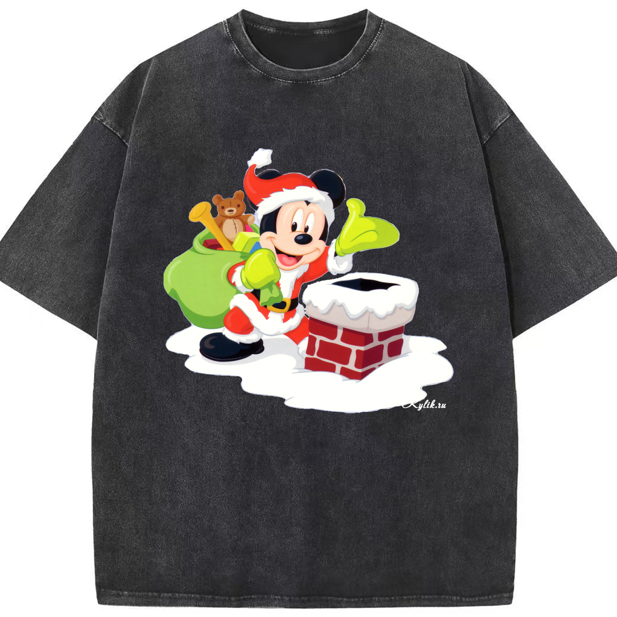（画像用） ミッキーマウス Mickey Mouse 綿100% ヴィンテージ風 半袖Tシャツ（フロントプリント）